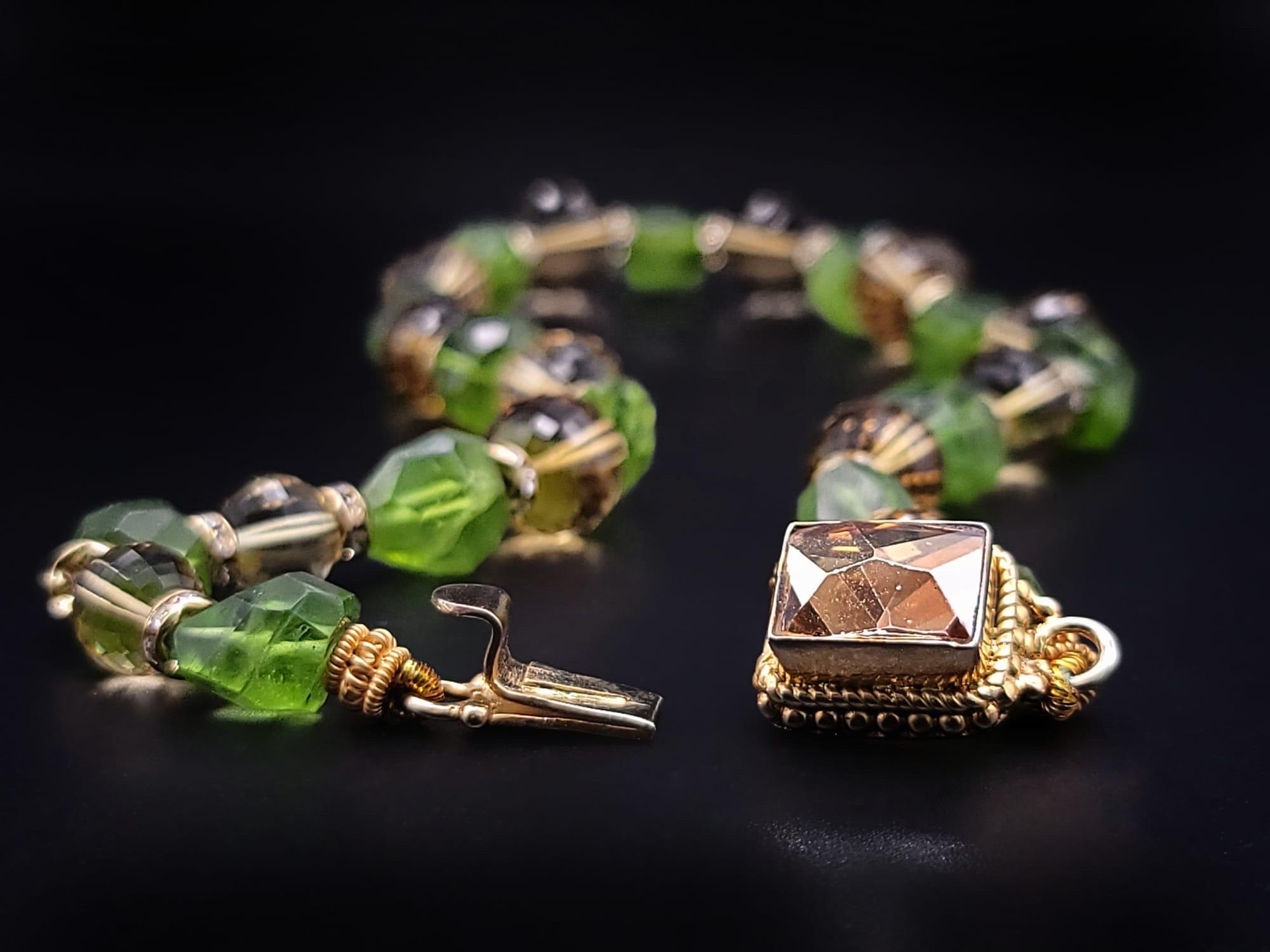 A.Jeschel Extraordinary Peridot and Citrine single strand necklace. For Sale 2