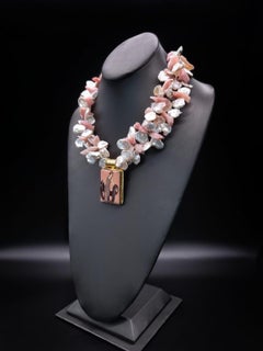 A.Jeschel Fabulous Keshi Pearls necklace with an Art Deco pendant.