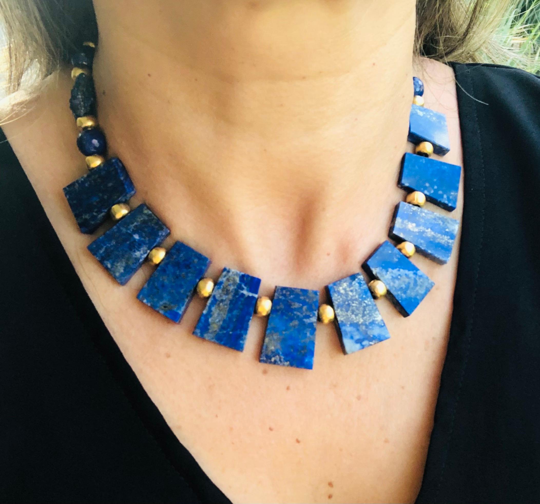 A.Jeschel Fabulous Lapis Lazuli Collar necklace For Sale 2