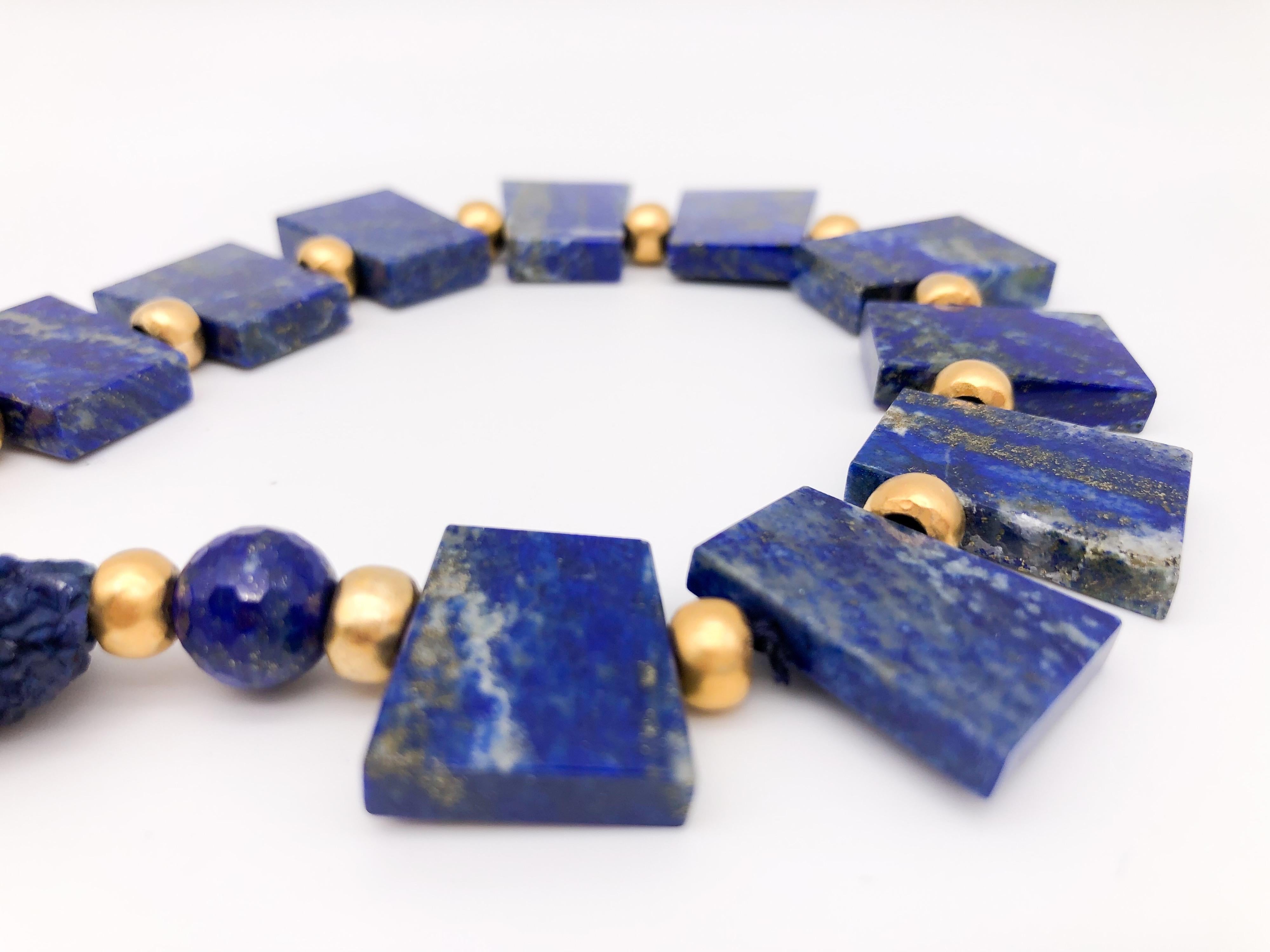 Mixed Cut A.Jeschel Fabulous Lapis Lazuli Collar necklace For Sale