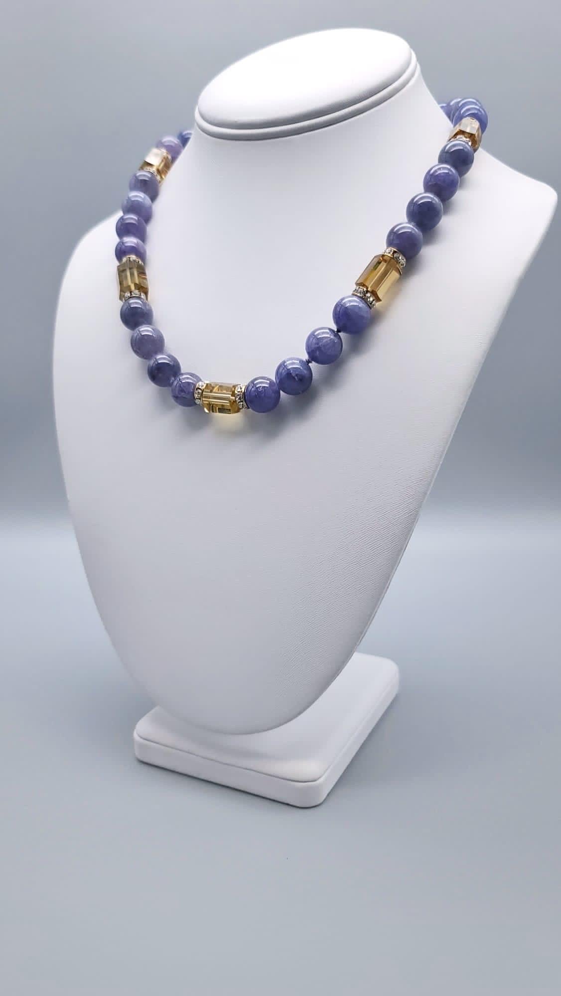 Women's or Men's A.Jeschel Stunning Tanzanite and Citrine necklace. For Sale