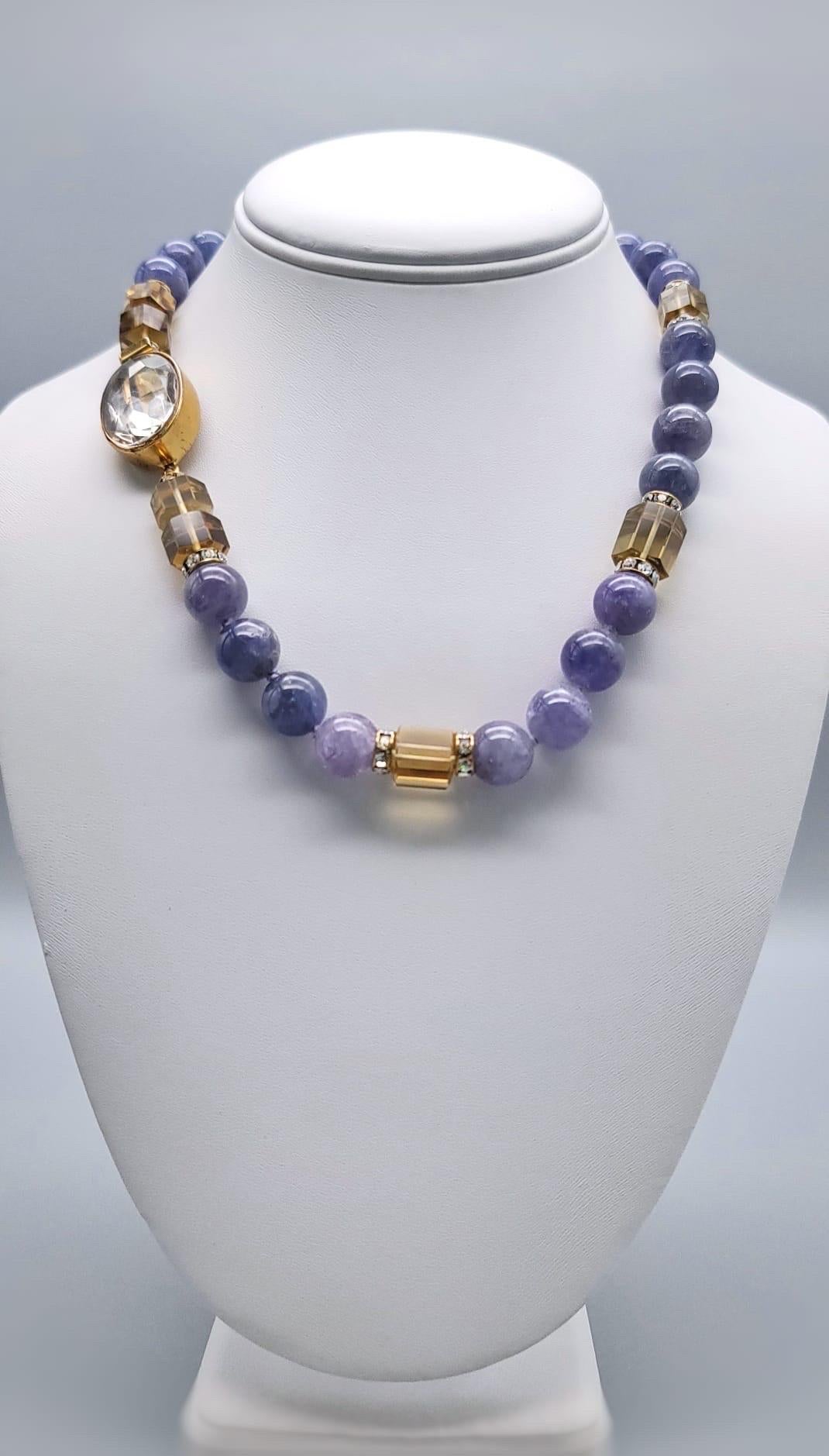 Mixed Cut A.Jeschel Stunning Tanzanite and Citrine necklace. For Sale