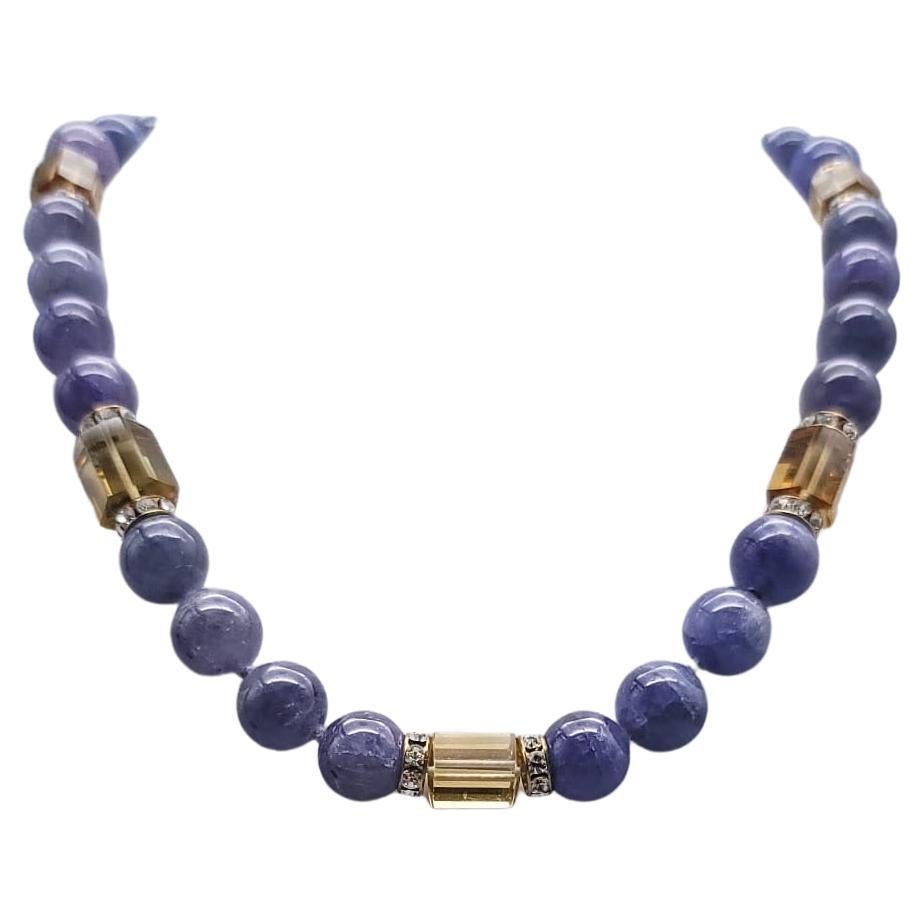 A.Jeschel Stunning Tanzanite and Citrine necklace. For Sale 5