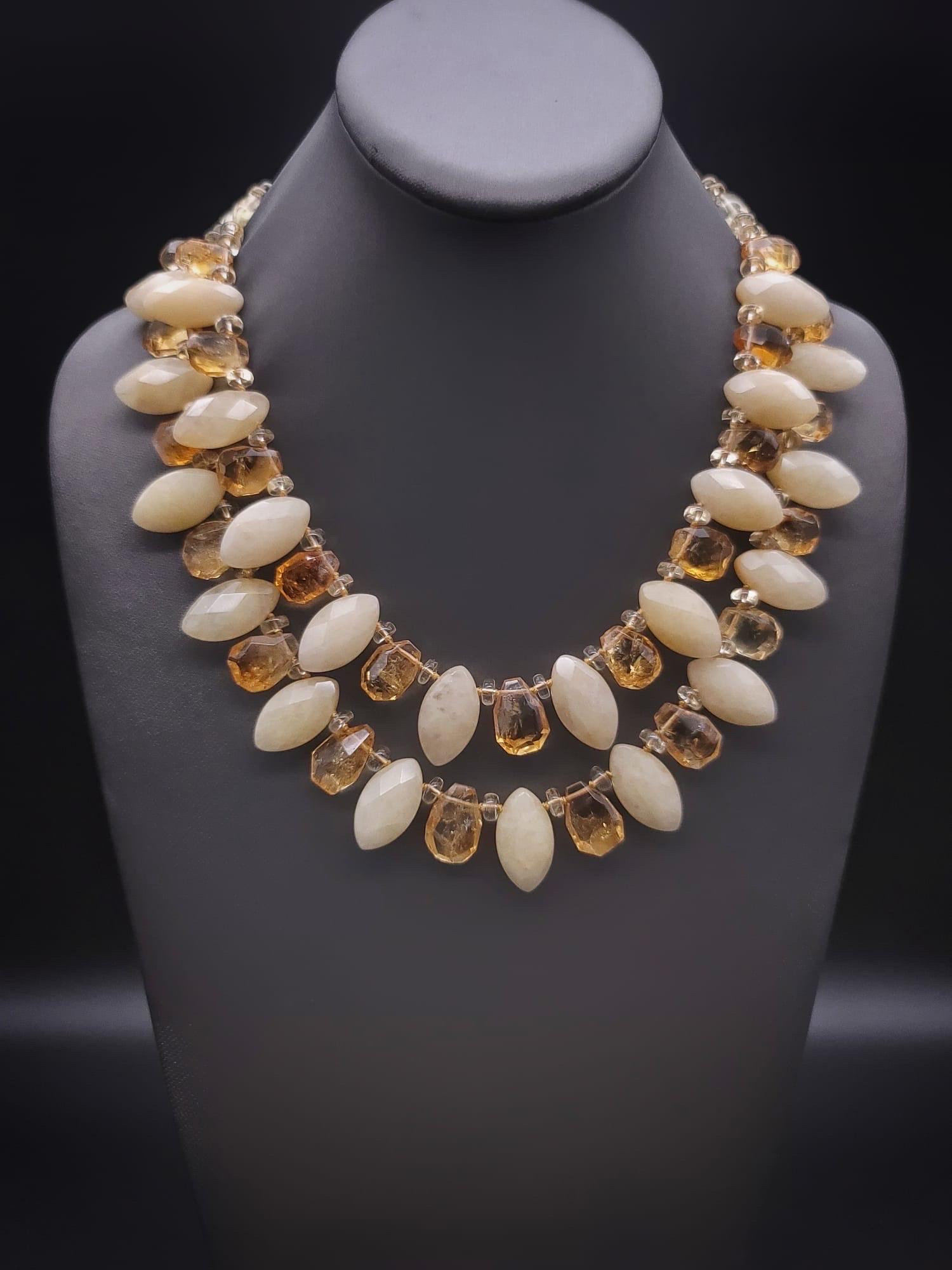 A.Jeschel Sophisticated Faceted Citrine necklace. For Sale 5