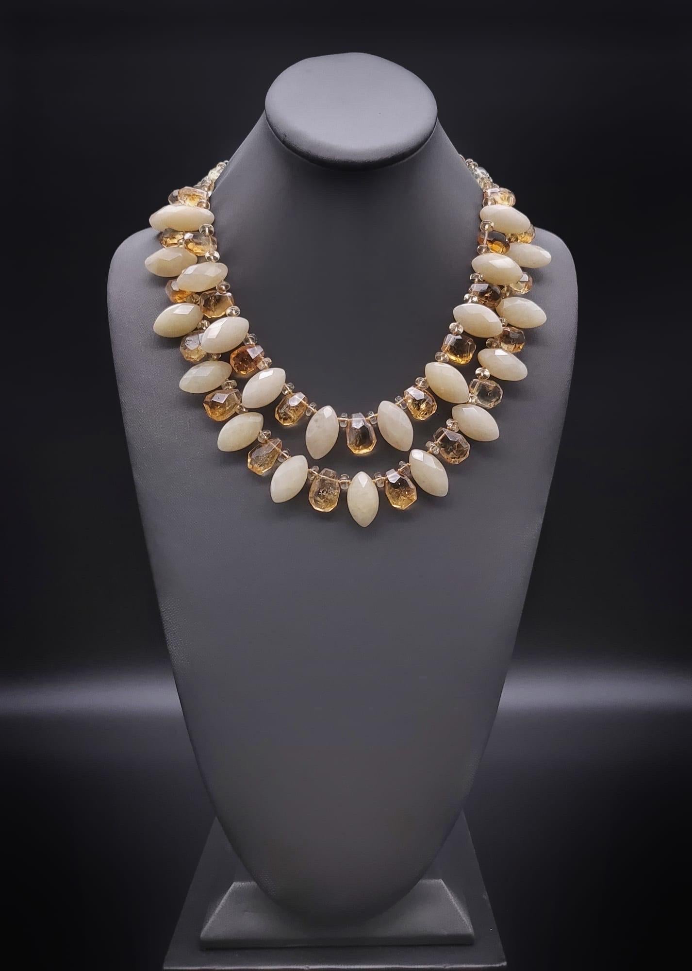 Mixed Cut A.Jeschel Sophisticated Faceted Citrine necklace. For Sale