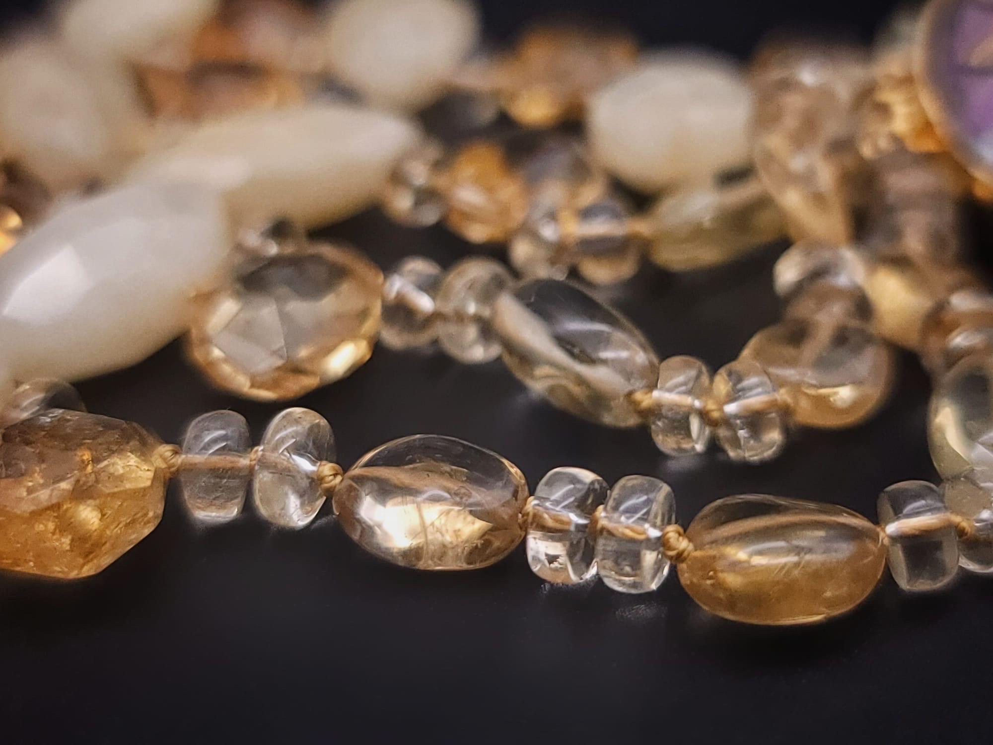 A.Jeschel Sophisticated Faceted Citrine necklace. In New Condition For Sale In Miami, FL