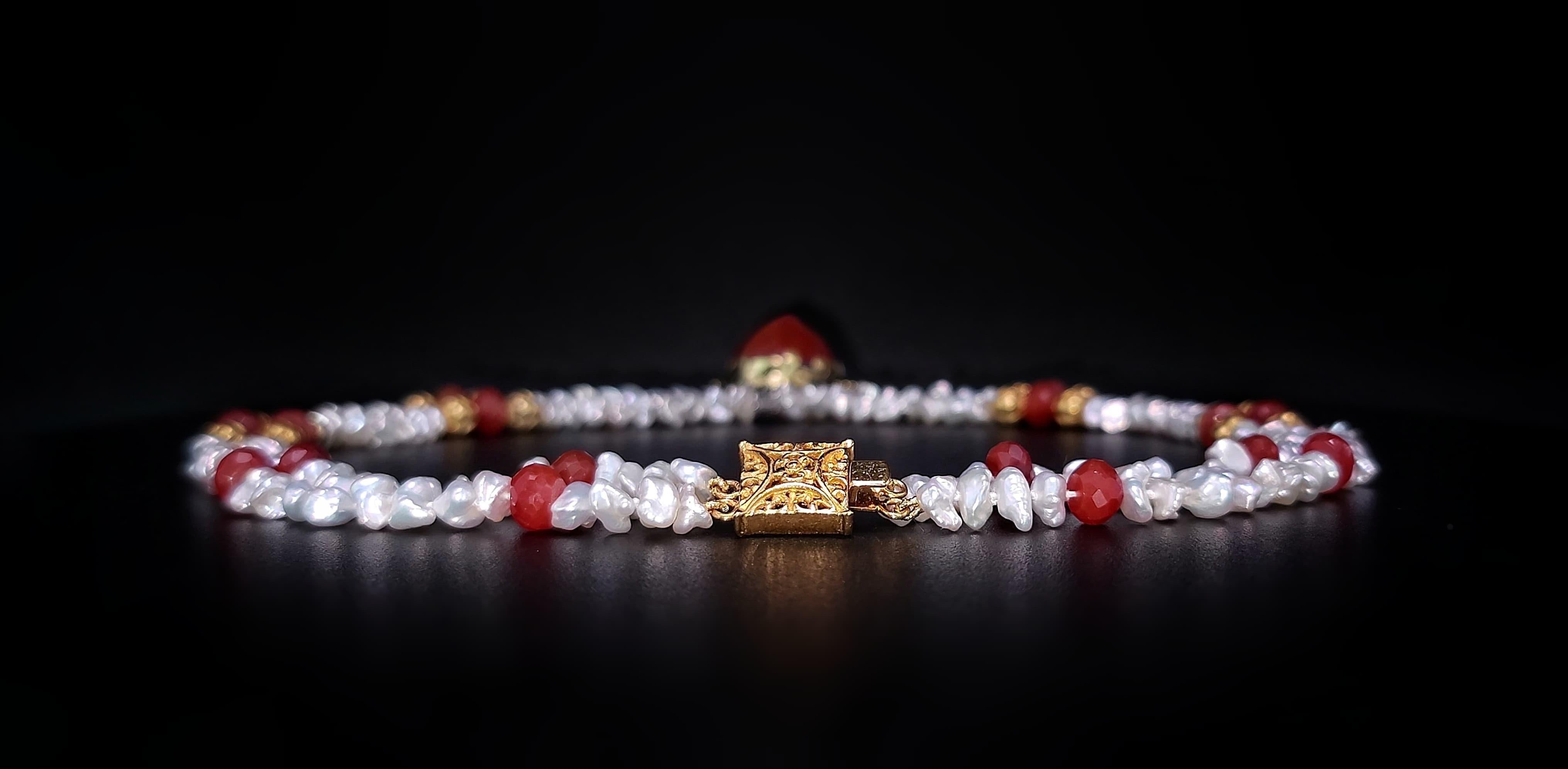 A.Jeschel, collier Pendat Keshi en cornaline facettée et perles d'eau douce en vente 12