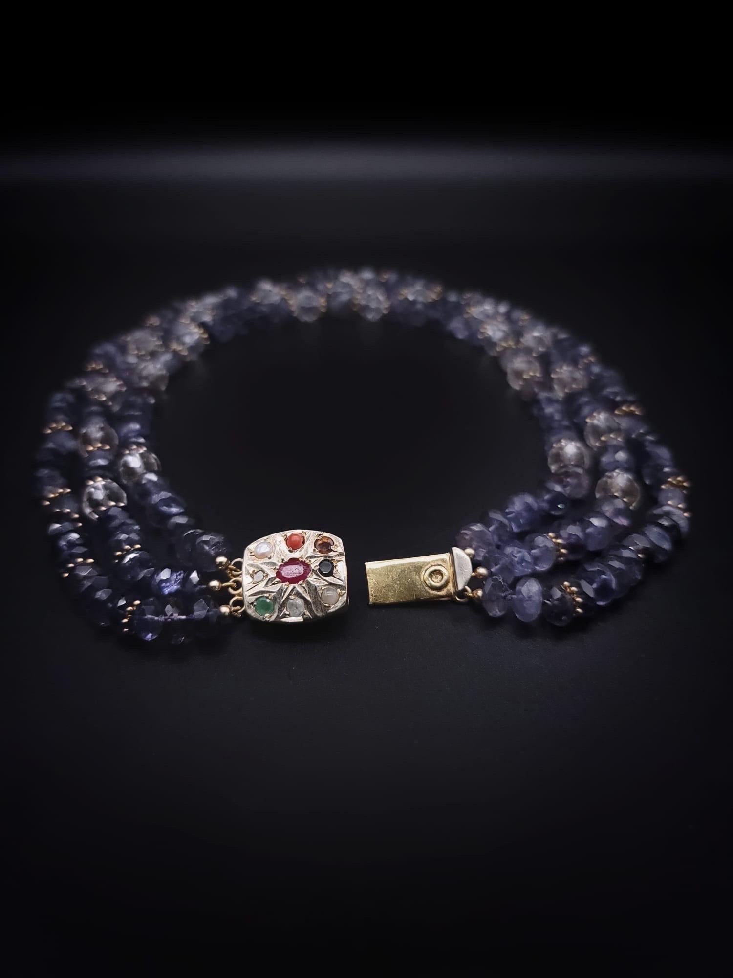 A.Jeschel Faceted Iolite and crystal necklace  For Sale 5