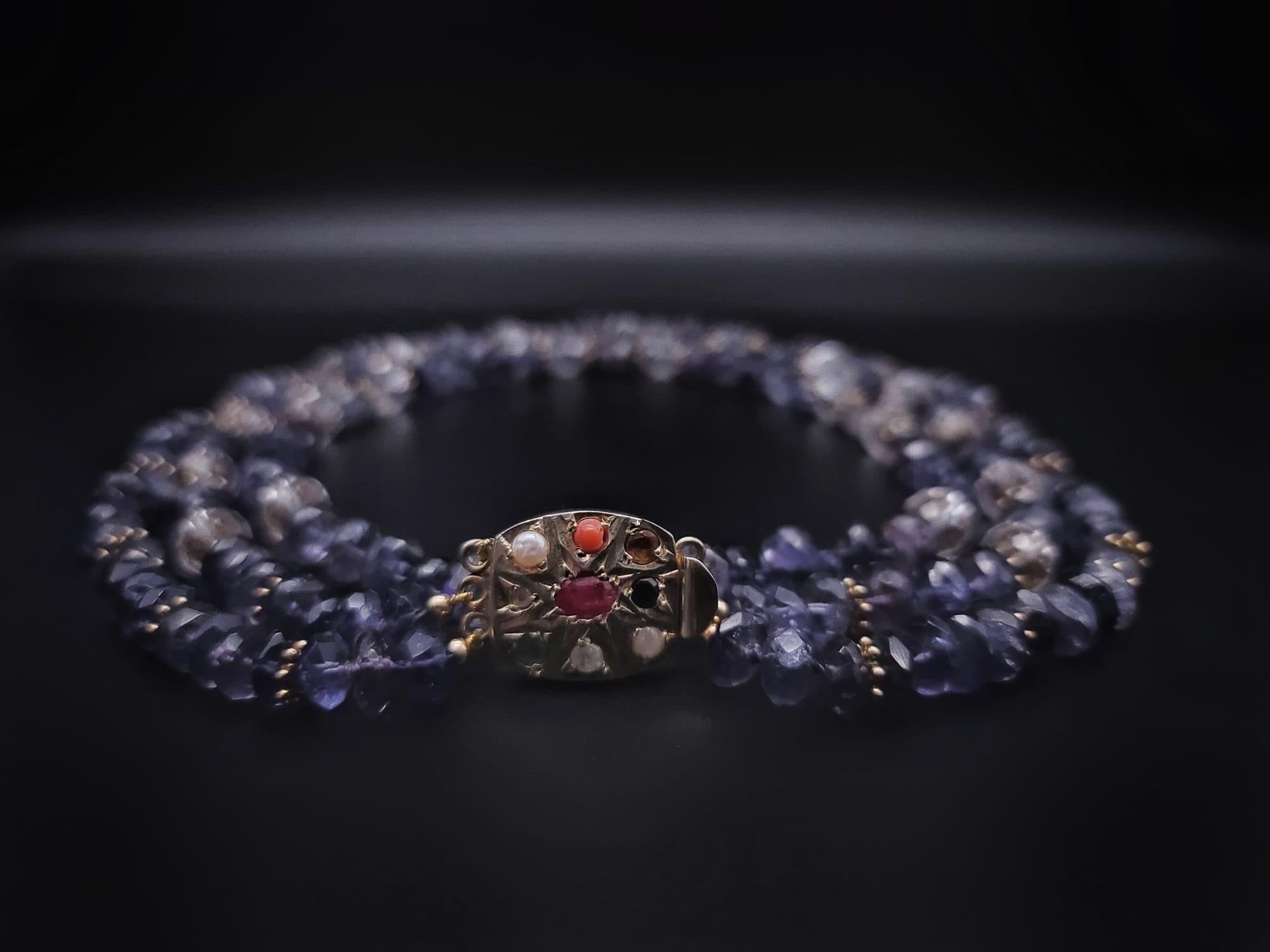 A.Jeschel Faceted Iolite and crystal necklace  For Sale 10
