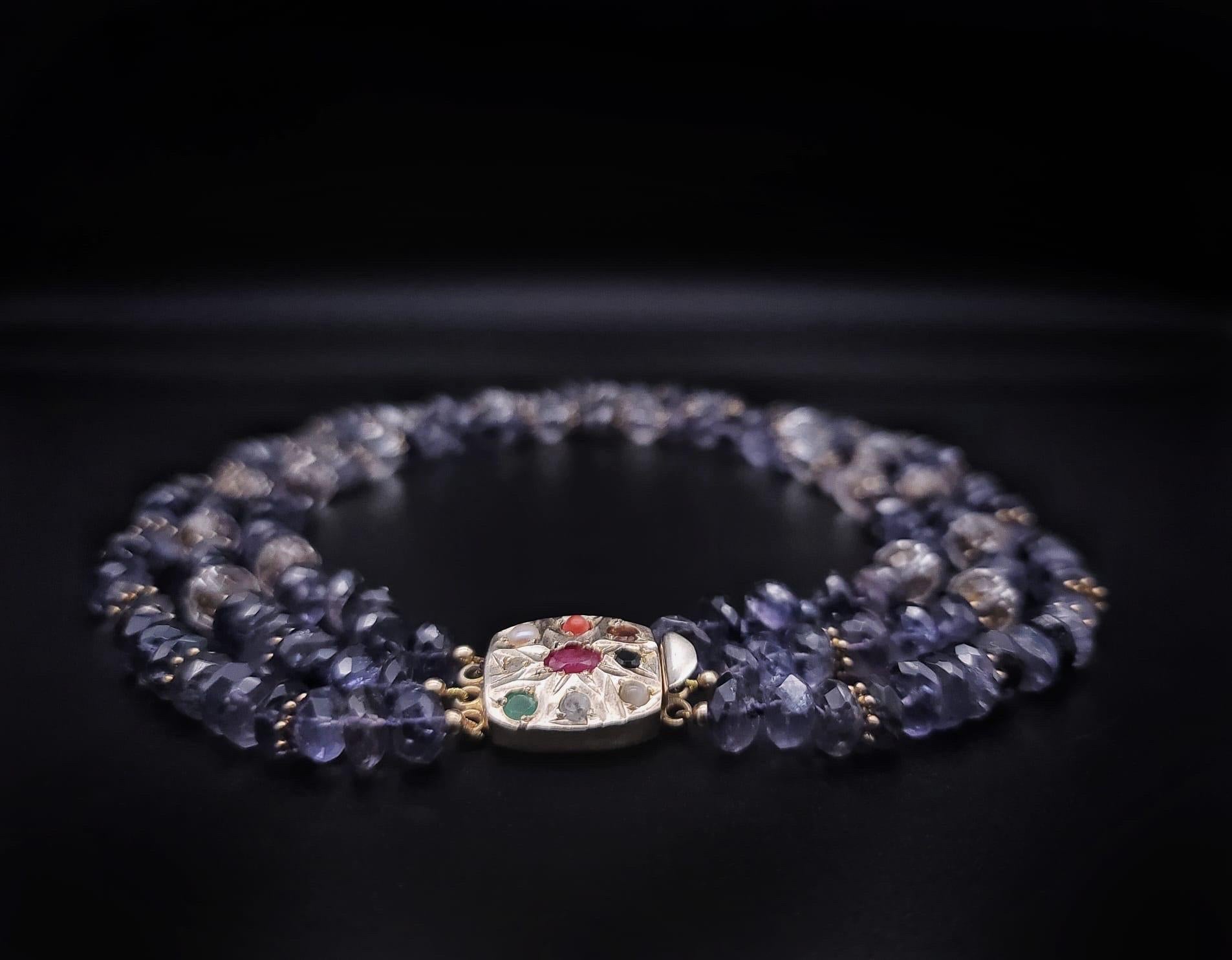 A.Jeschel Faceted Iolite and crystal necklace  For Sale 11