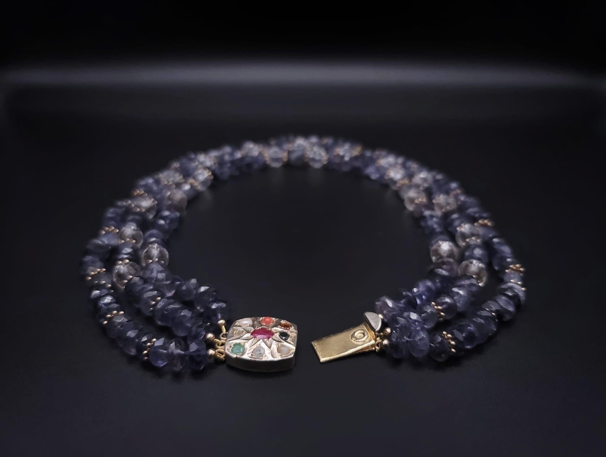 A.Jeschel Faceted Iolite and crystal necklace  For Sale 12