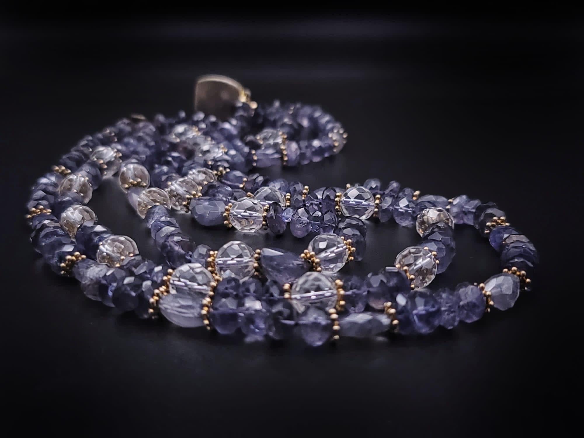 A.Jeschel Faceted Iolite and crystal necklace  For Sale 2