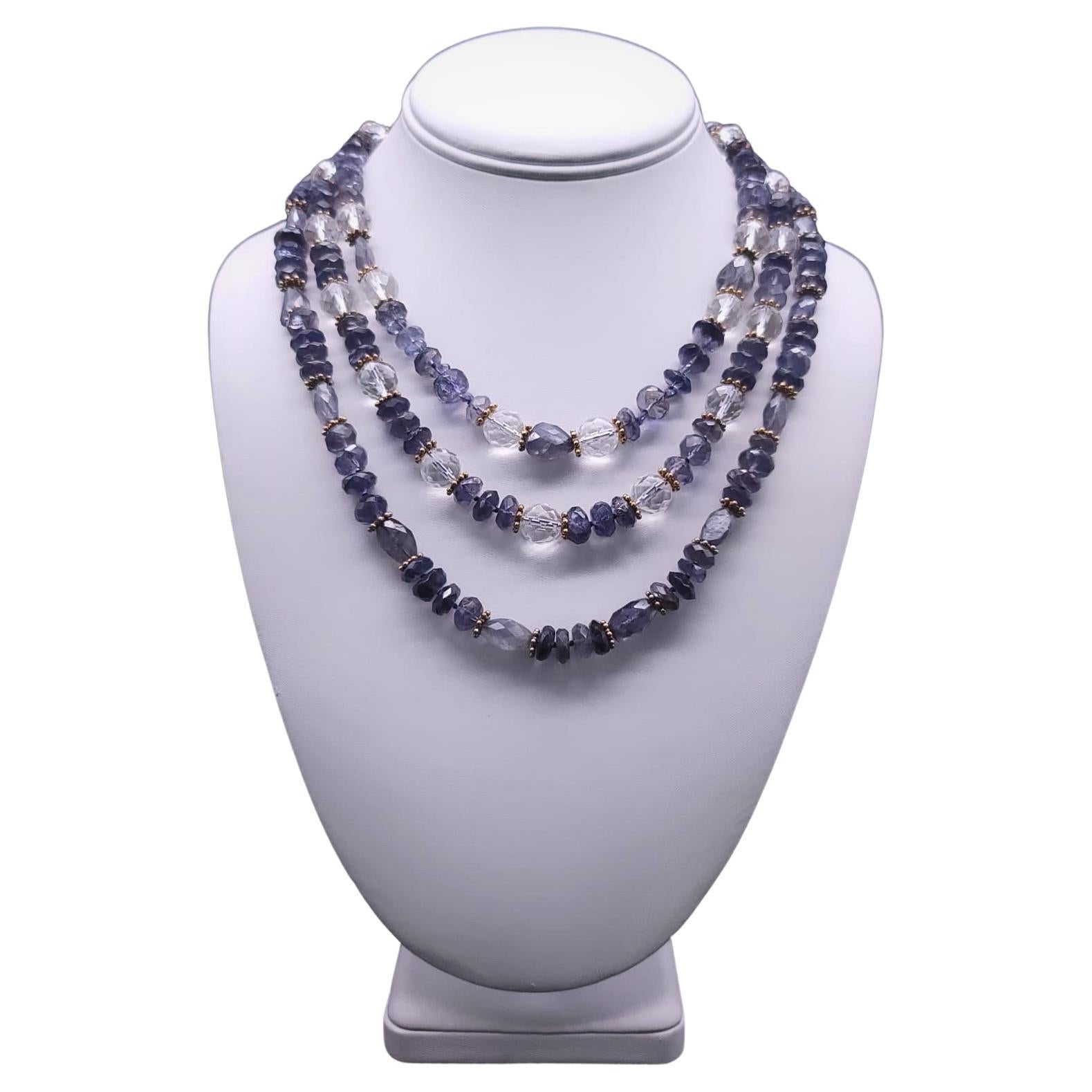 A.Jeschel Collar de iolita facetada y cristal