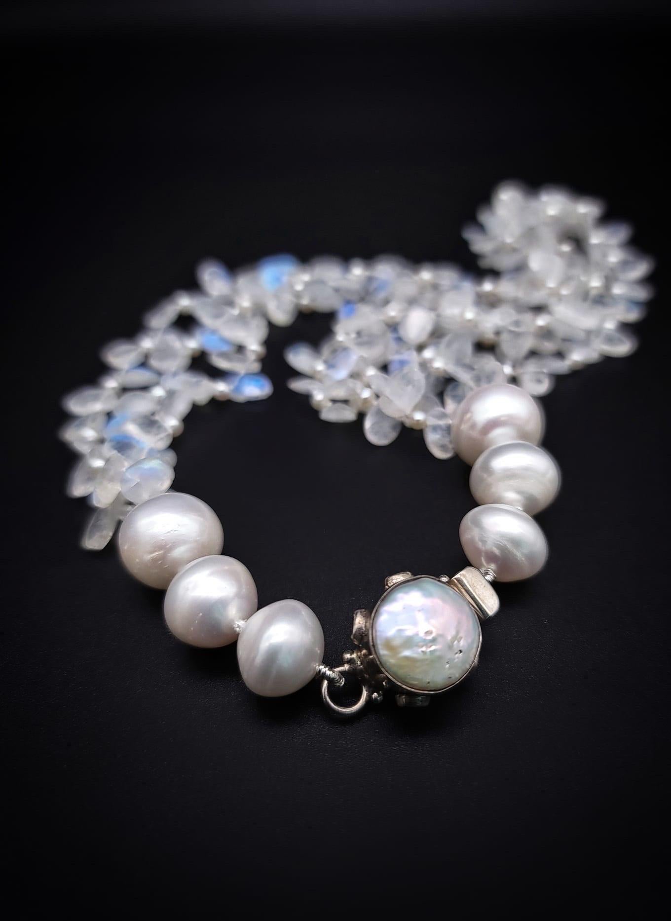 A.Jeschel Faceted Rainbow Moonstone necklace. For Sale 4