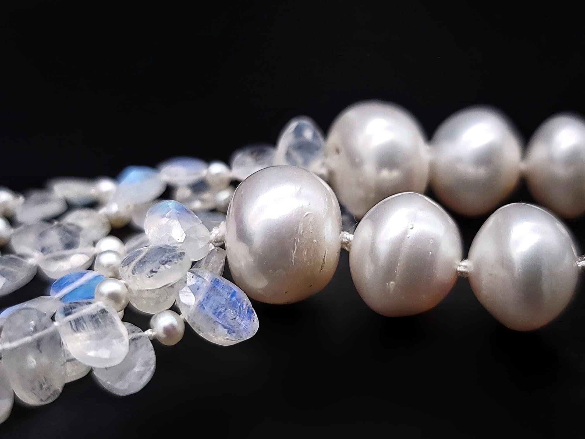 A.Jeschel Faceted Rainbow Moonstone necklace. For Sale 5