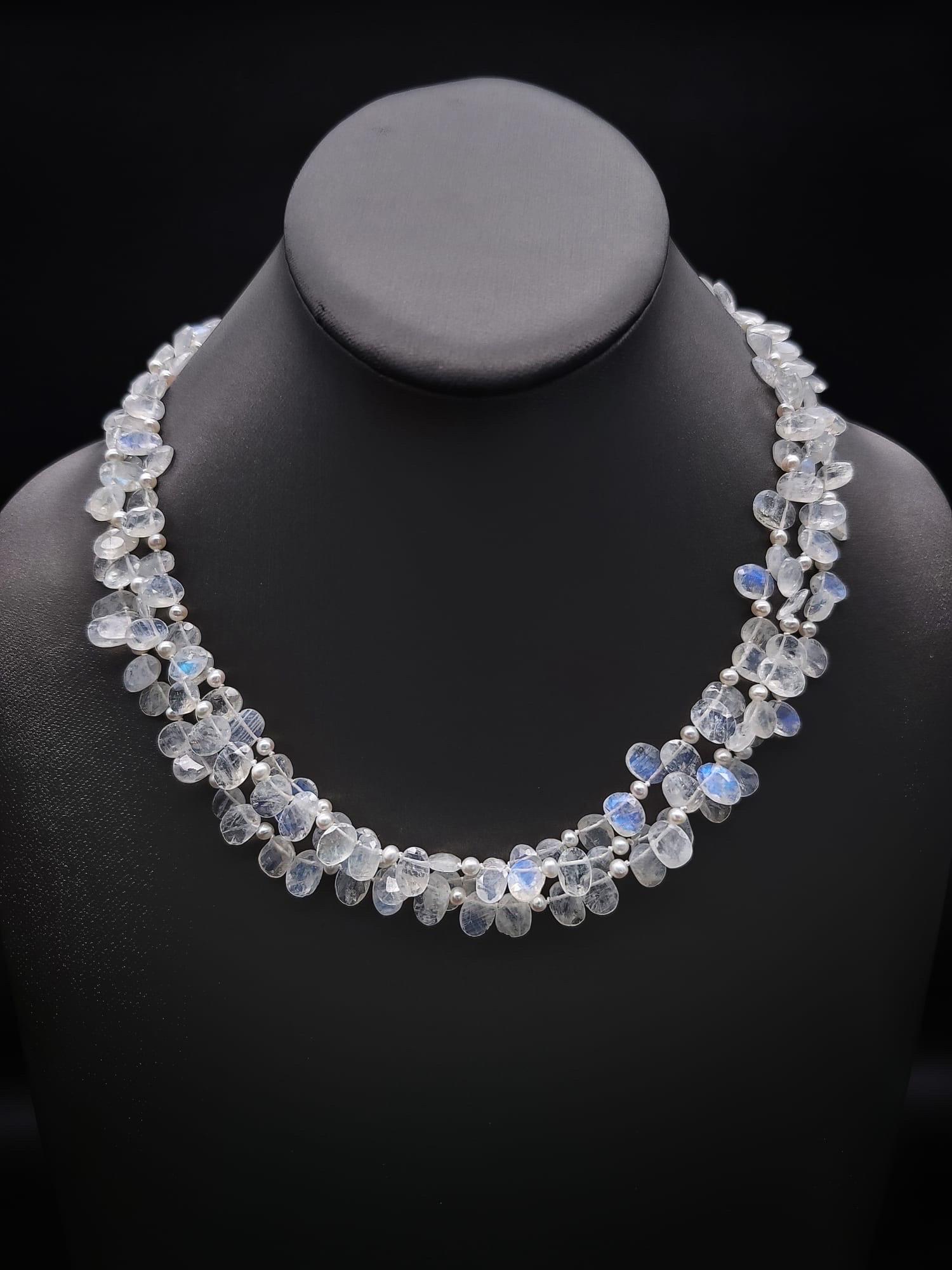A.Jeschel Faceted Rainbow Moonstone necklace. For Sale 6