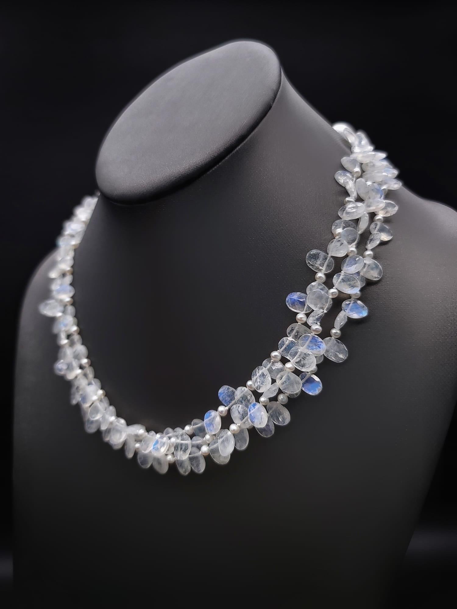 A.Jeschel Faceted Rainbow Moonstone necklace. For Sale 9