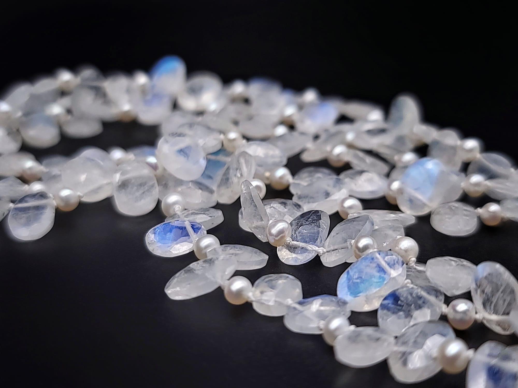 A.Jeschel Faceted Rainbow Moonstone necklace. For Sale 10