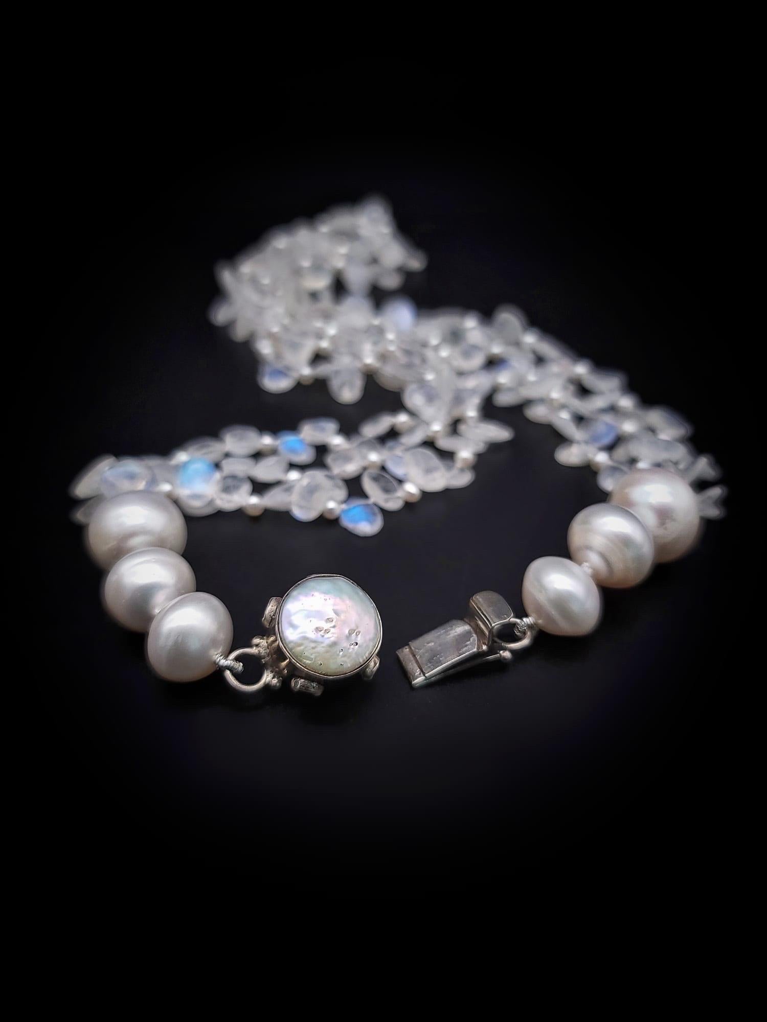 Women's A.Jeschel Faceted Rainbow Moonstone necklace.