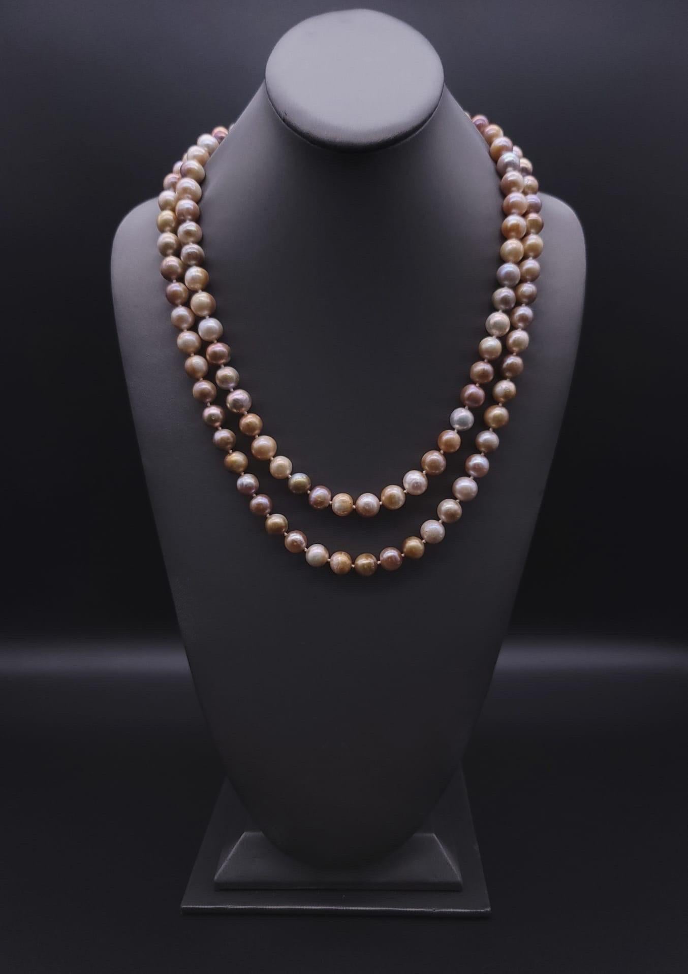 A.Jeschel Fantastic long Champagne Pearl necklace 5