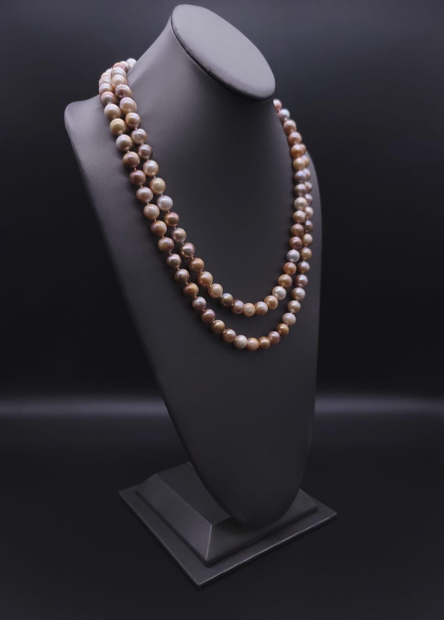 A.Jeschel Fantastic long Champagne Pearl necklace 6