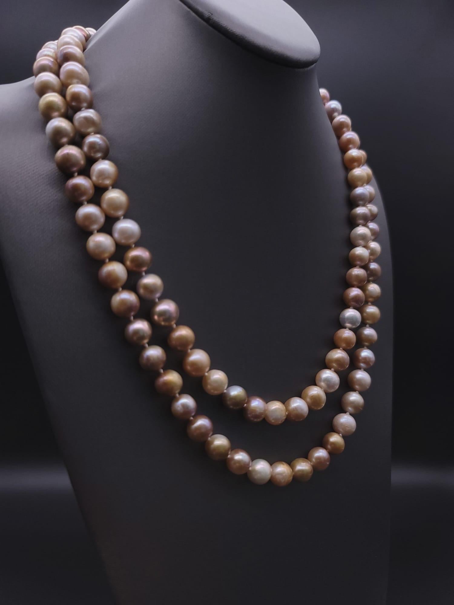 A.Jeschel Fantastic long Champagne Pearl necklace 11