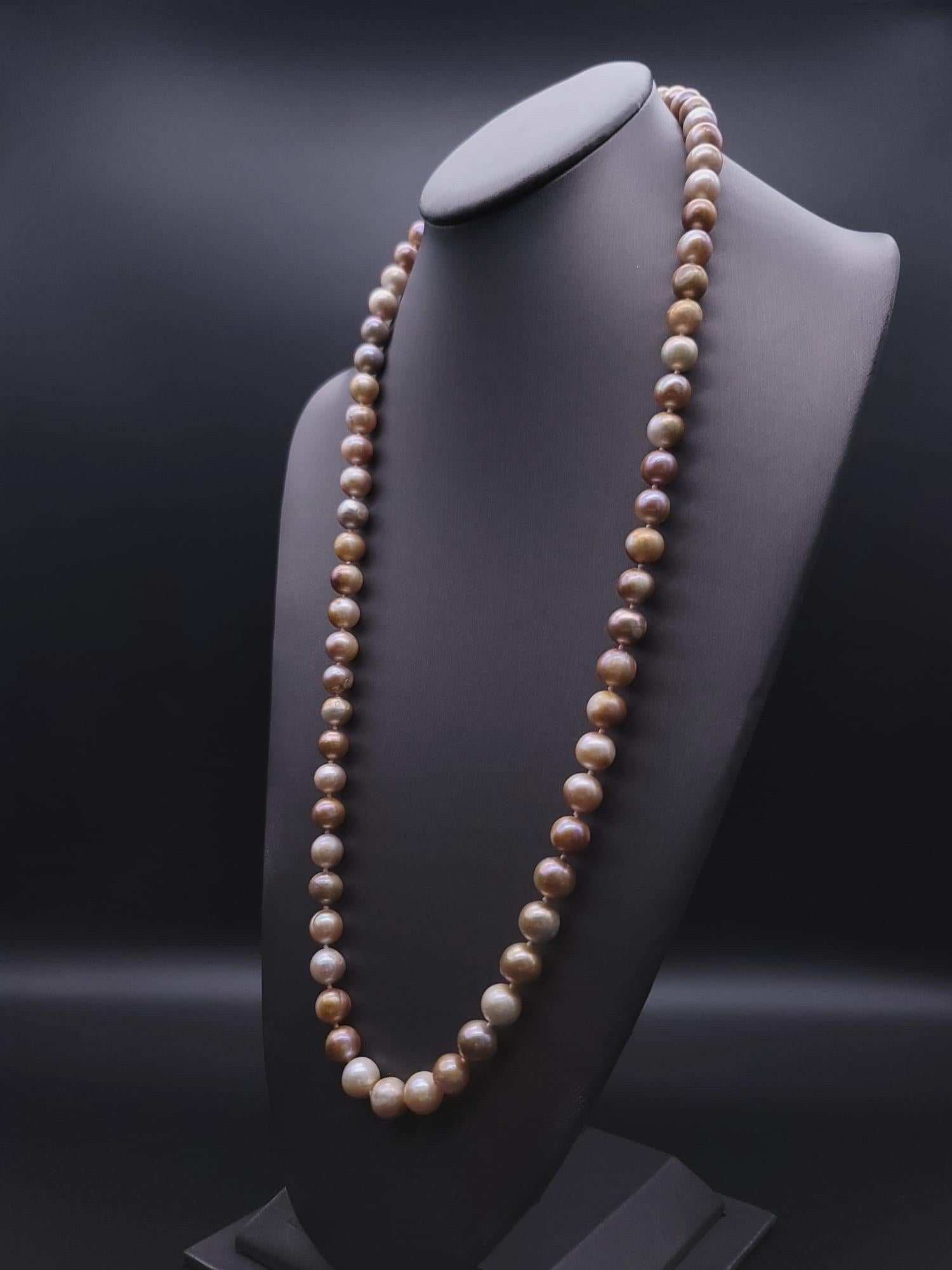 A.Jeschel Fantastic long Champagne Pearl necklace 2