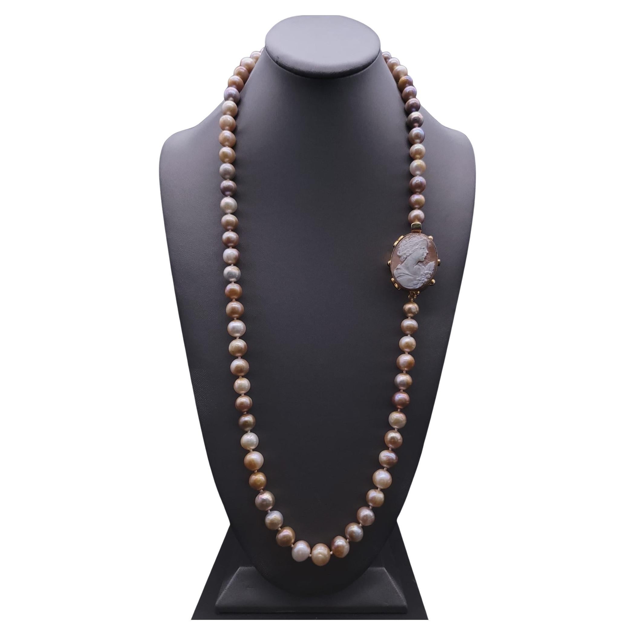 A.Jeschel Fantastic long Champagne Pearl necklace