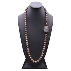 A.Jeschel Fantastic long Champagne Pearl necklace