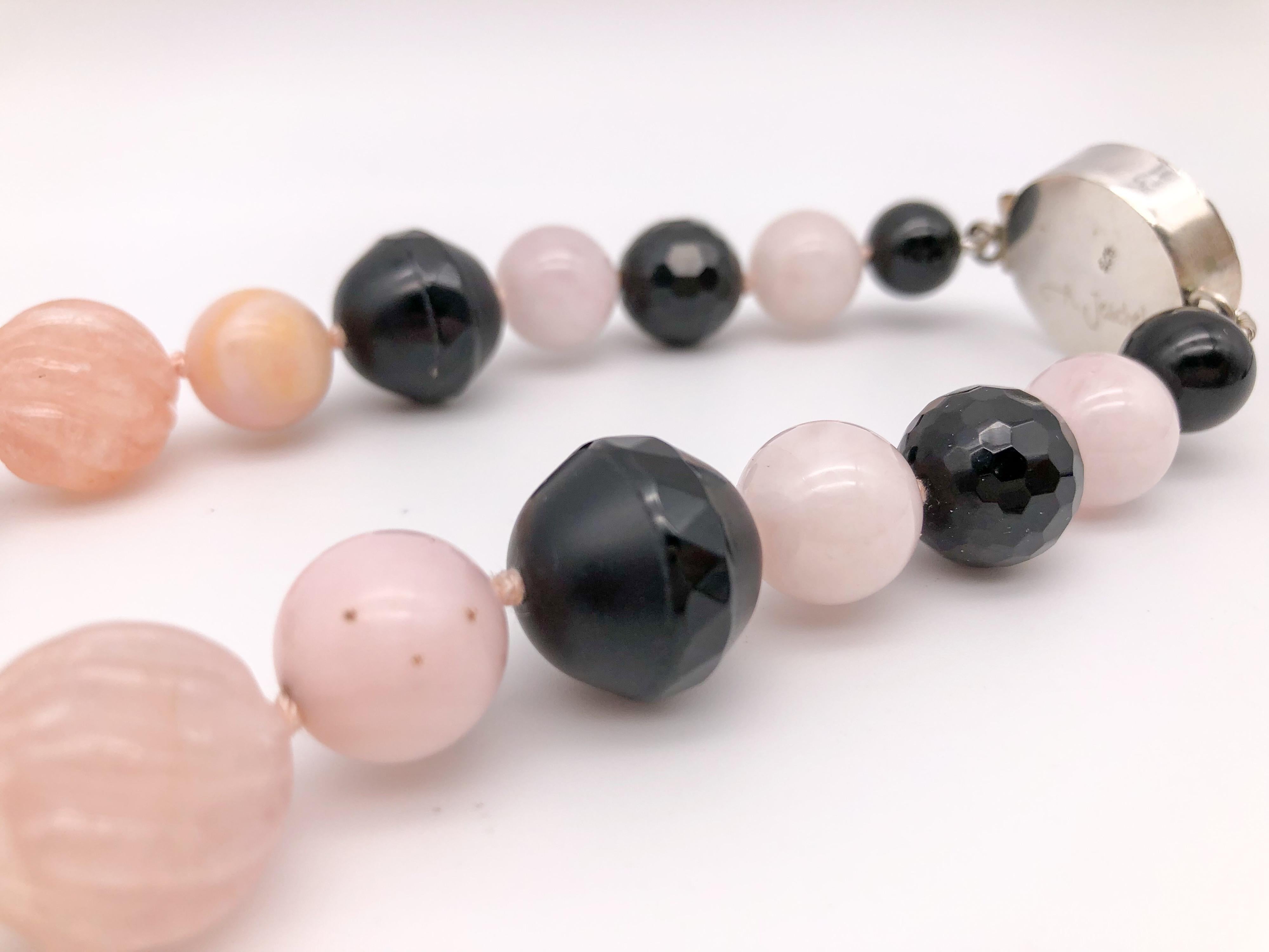 Perlina Collana di Morganite, Opale e Onice di A.Jeschel in vendita