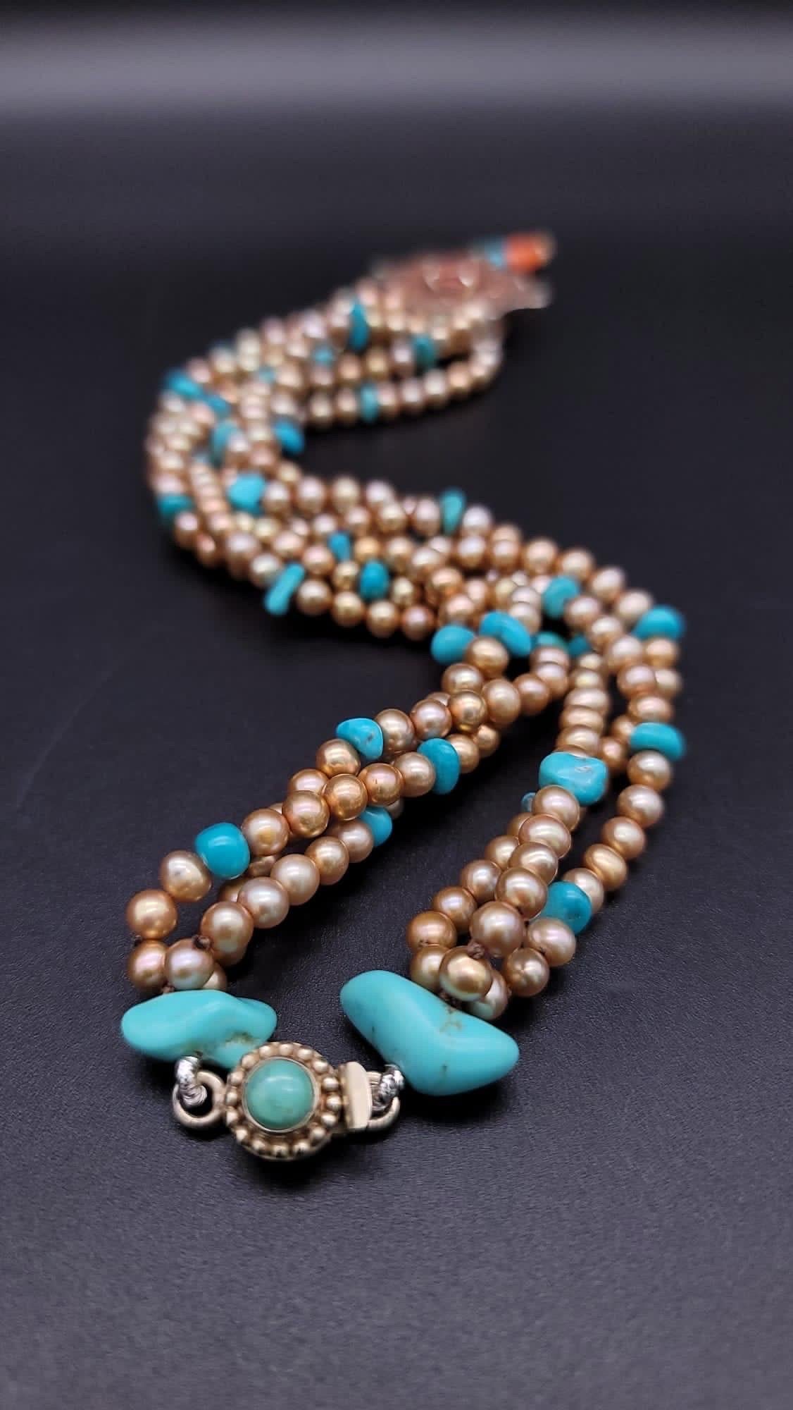 A.Jeschel  Stunning Freswater pearl necklace with a Vintage Tibetan pendant . For Sale 12