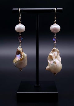 A.Jeschel Pink Baroque Freshwater Pearl earring.