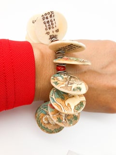 A.Jeschel `Good luck Chinese carved zodiac sign bracelet