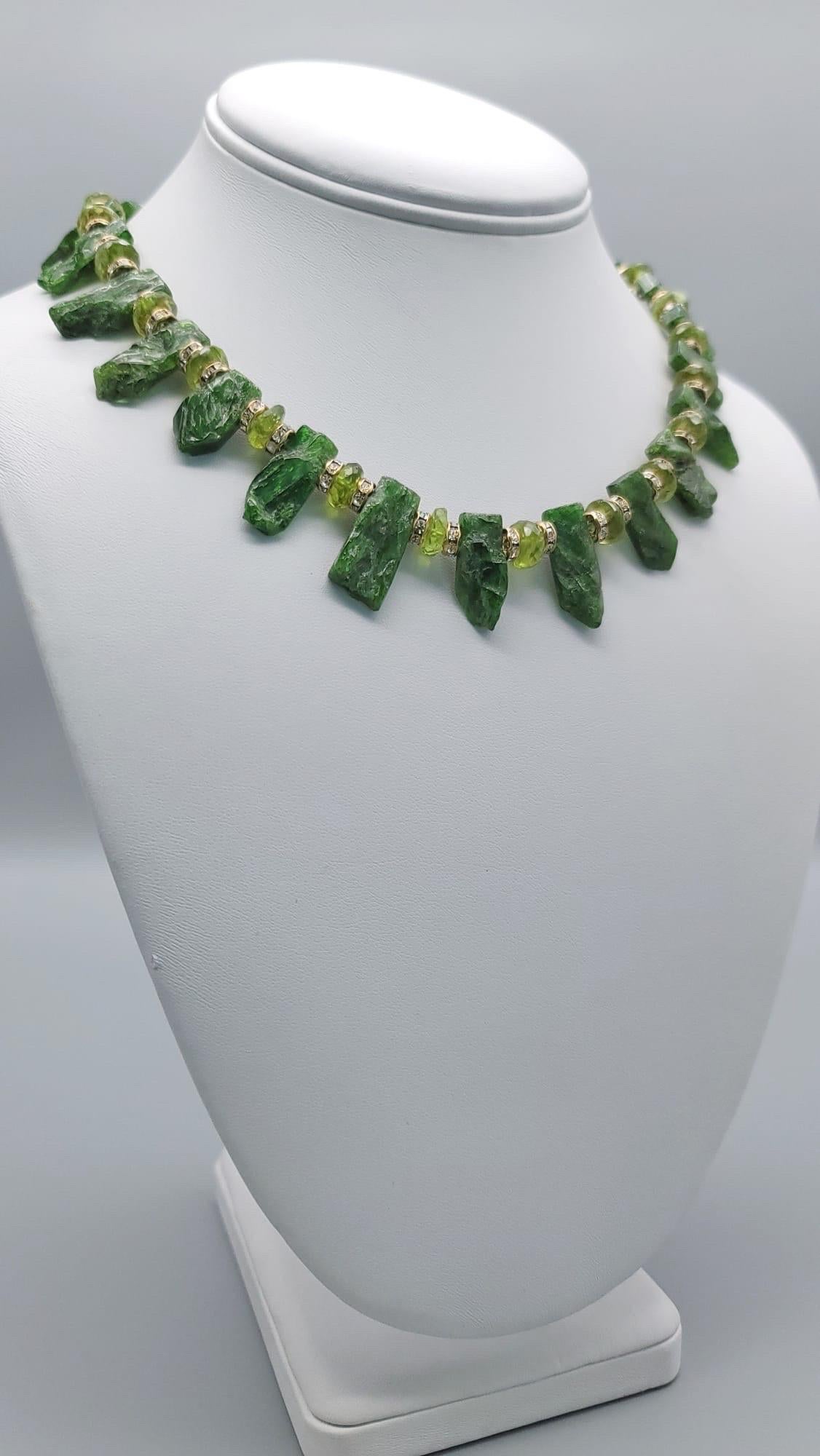 A.Jeschel Gorgeous necklace green Chrome Diopside paired with Peridot  For Sale 8