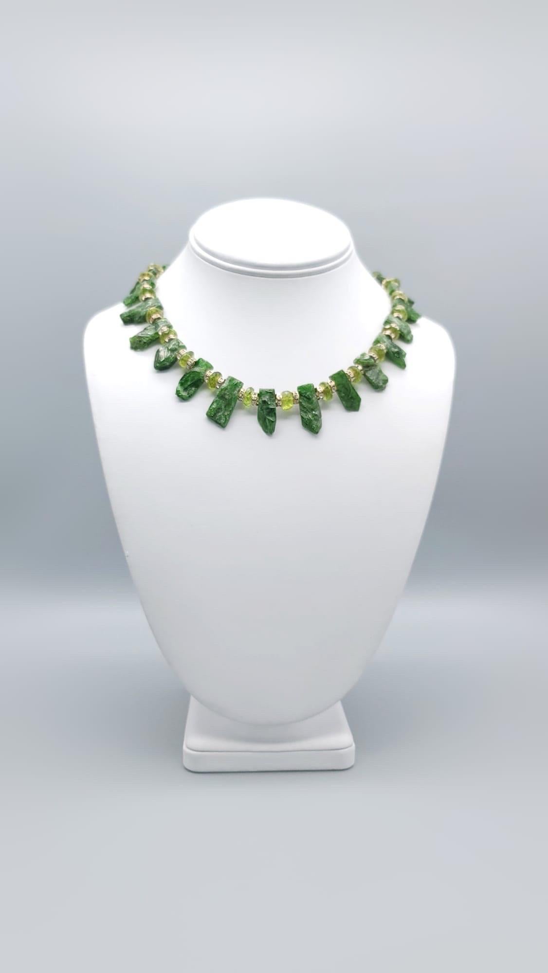 A.Jeschel Gorgeous necklace green Chrome Diopside paired with Peridot  For Sale 9