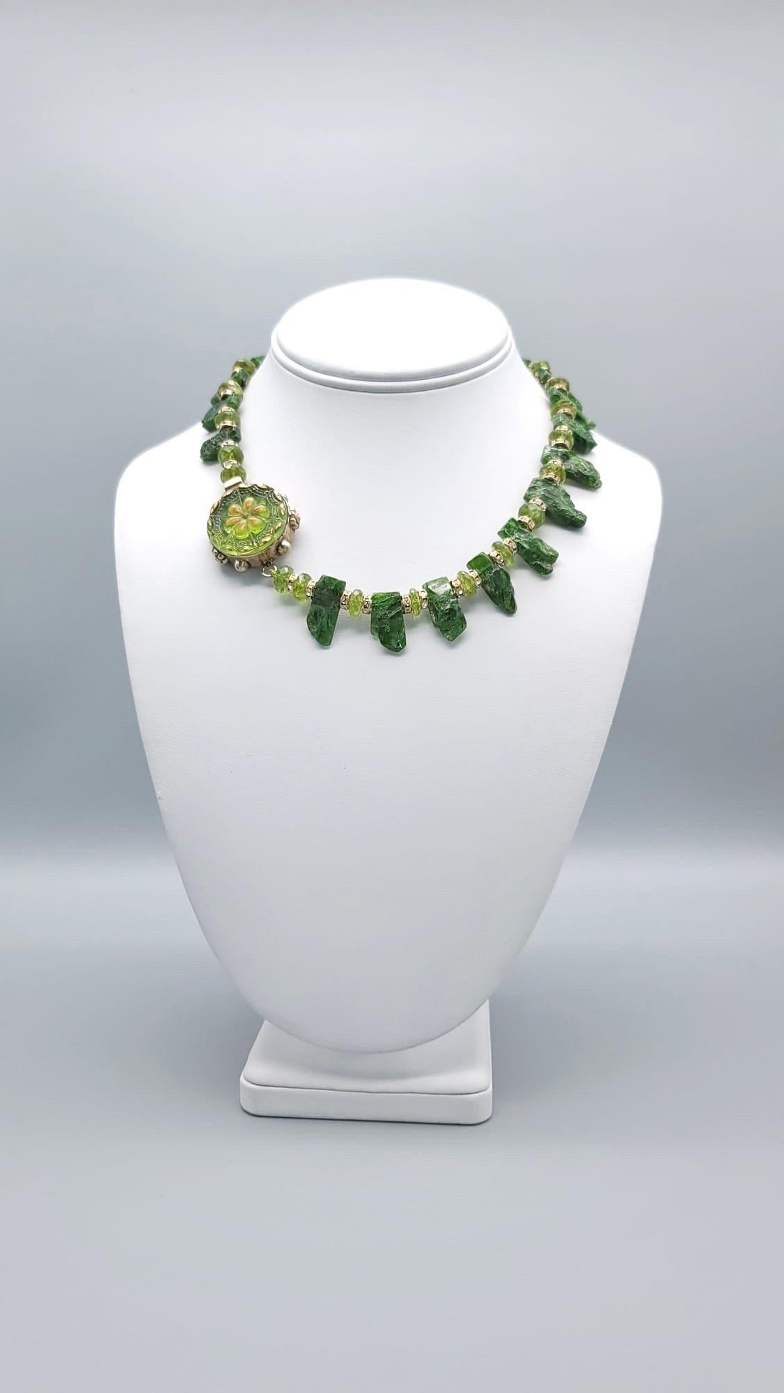 A.Jeschel Gorgeous necklace green Chrome Diopside paired with Peridot  For Sale 11