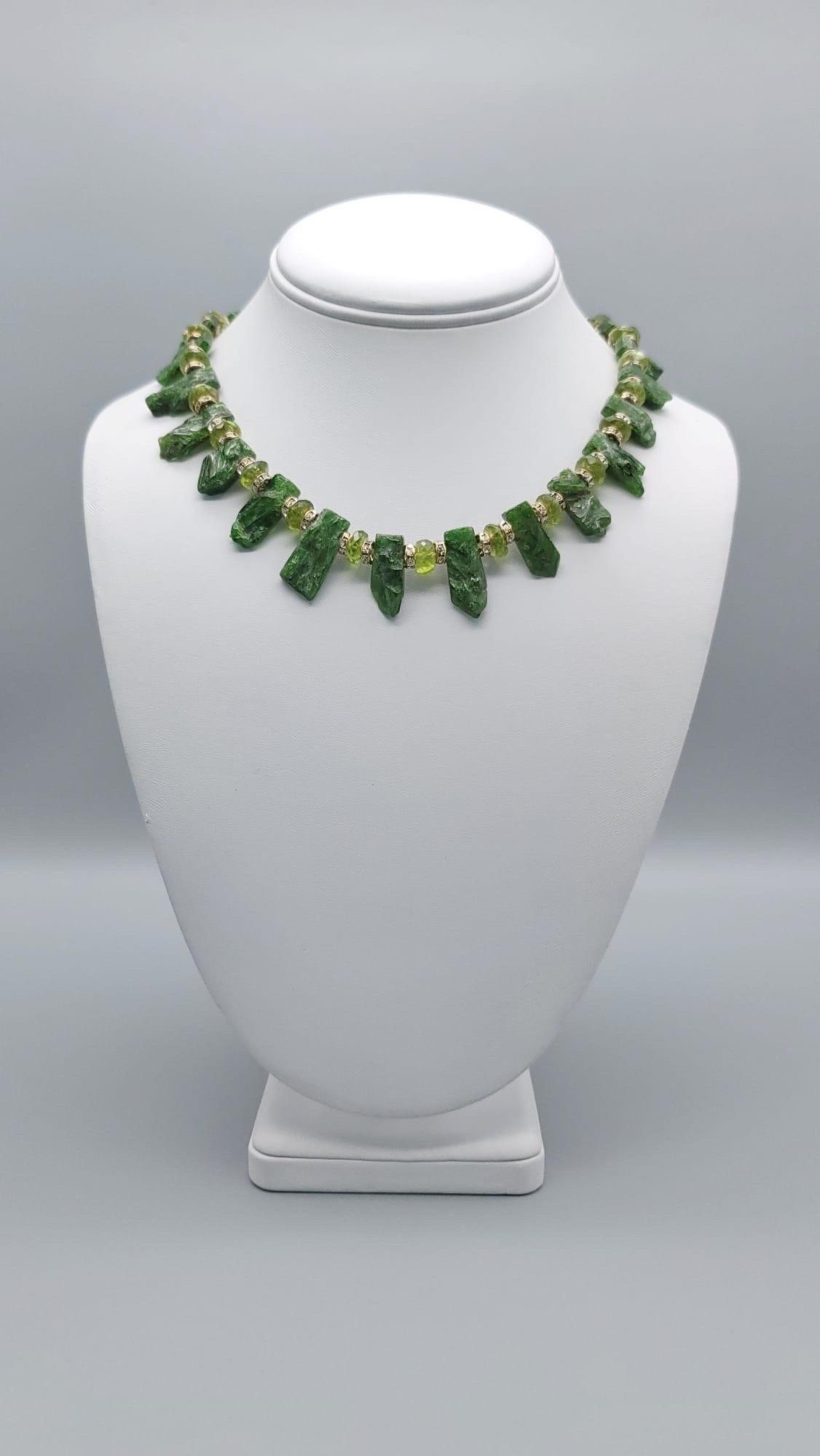 A.Jeschel Gorgeous necklace green Chrome Diopside paired with Peridot  For Sale 12