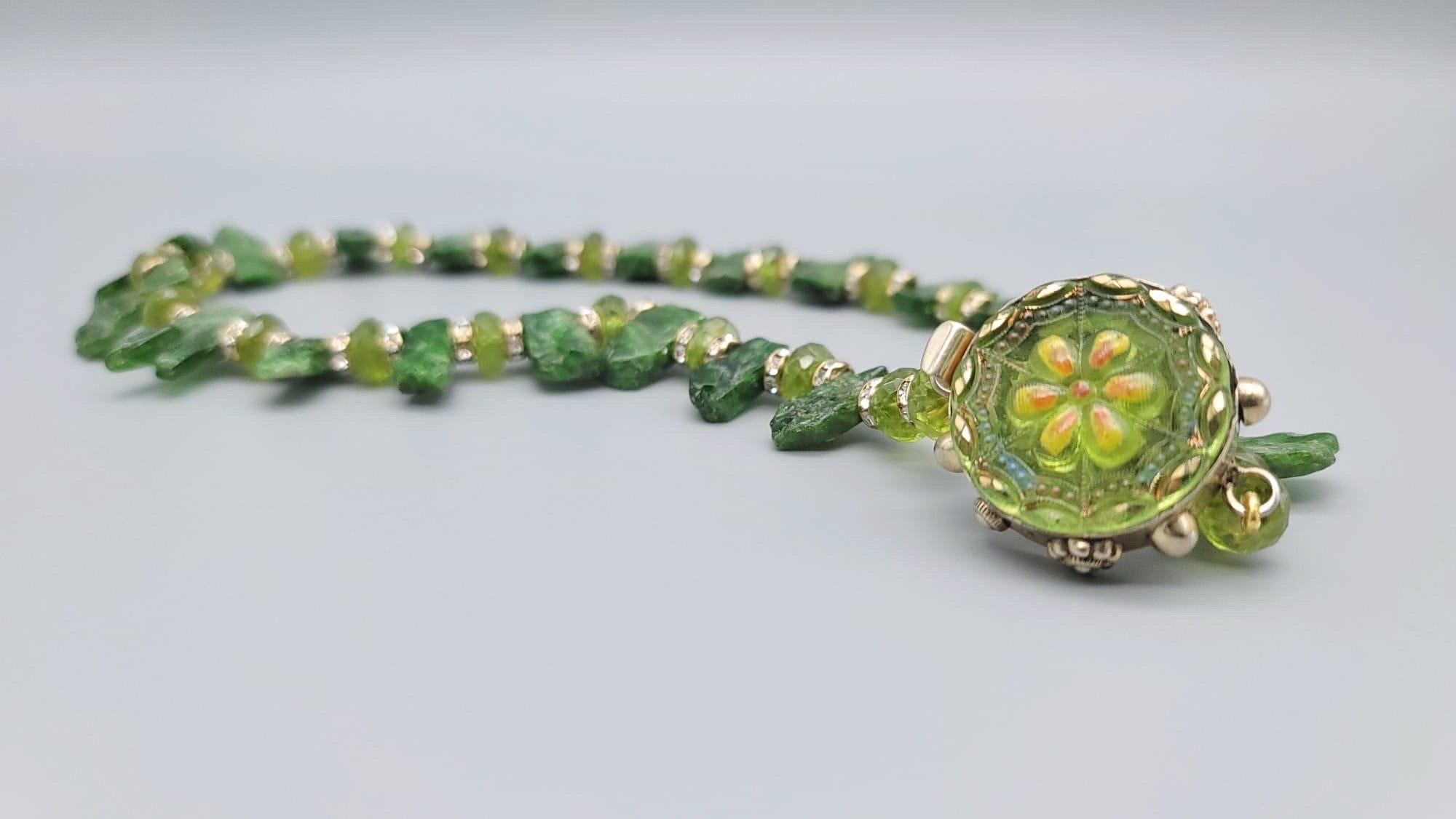 A.Jeschel Gorgeous necklace green Chrome Diopside paired with Peridot  For Sale 1