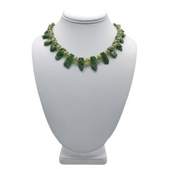 A.Jeschel Gorgeous necklace green Chrome Diopside paired with Peridot 