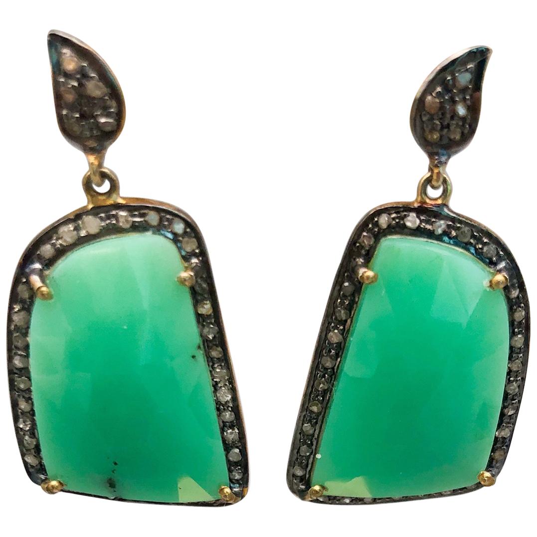 Kashi Semiprecious Large Stone Earrings - Lemon Chrysoprase main image 0
