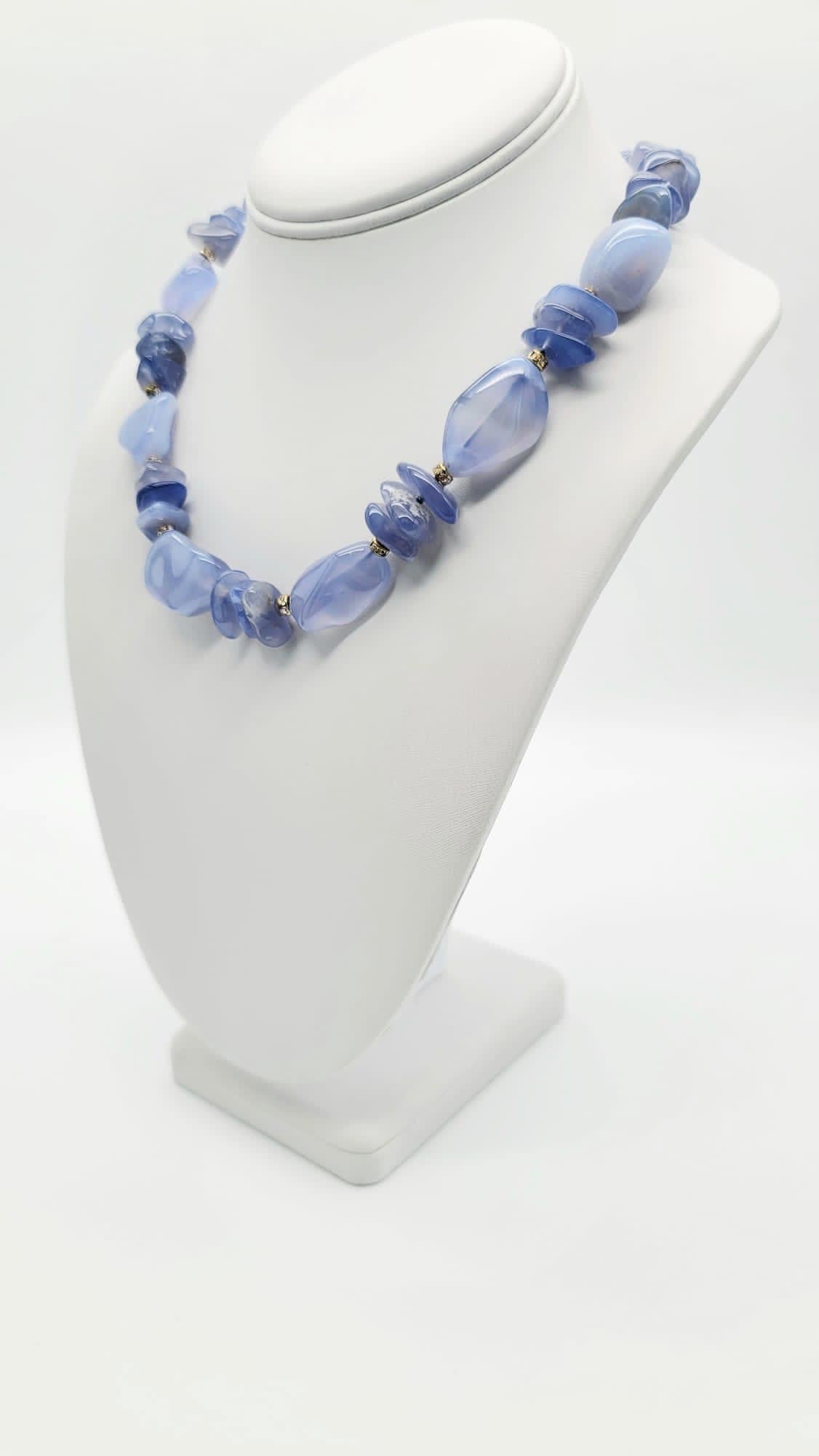 A.Jeschel Heavenly Blue Chalcedony necklace For Sale 5