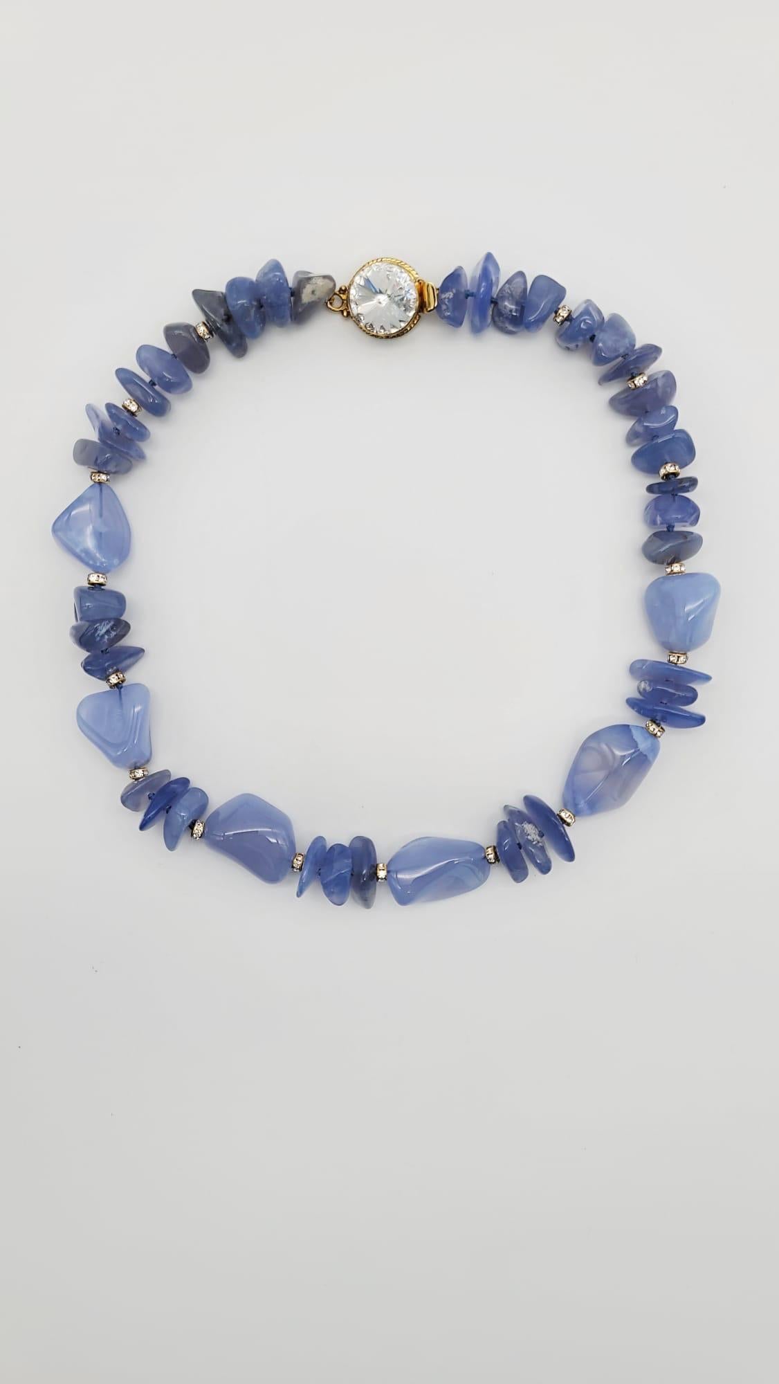 A.Jeschel Himmelblaue Chalcedon-Halskette im Angebot 1