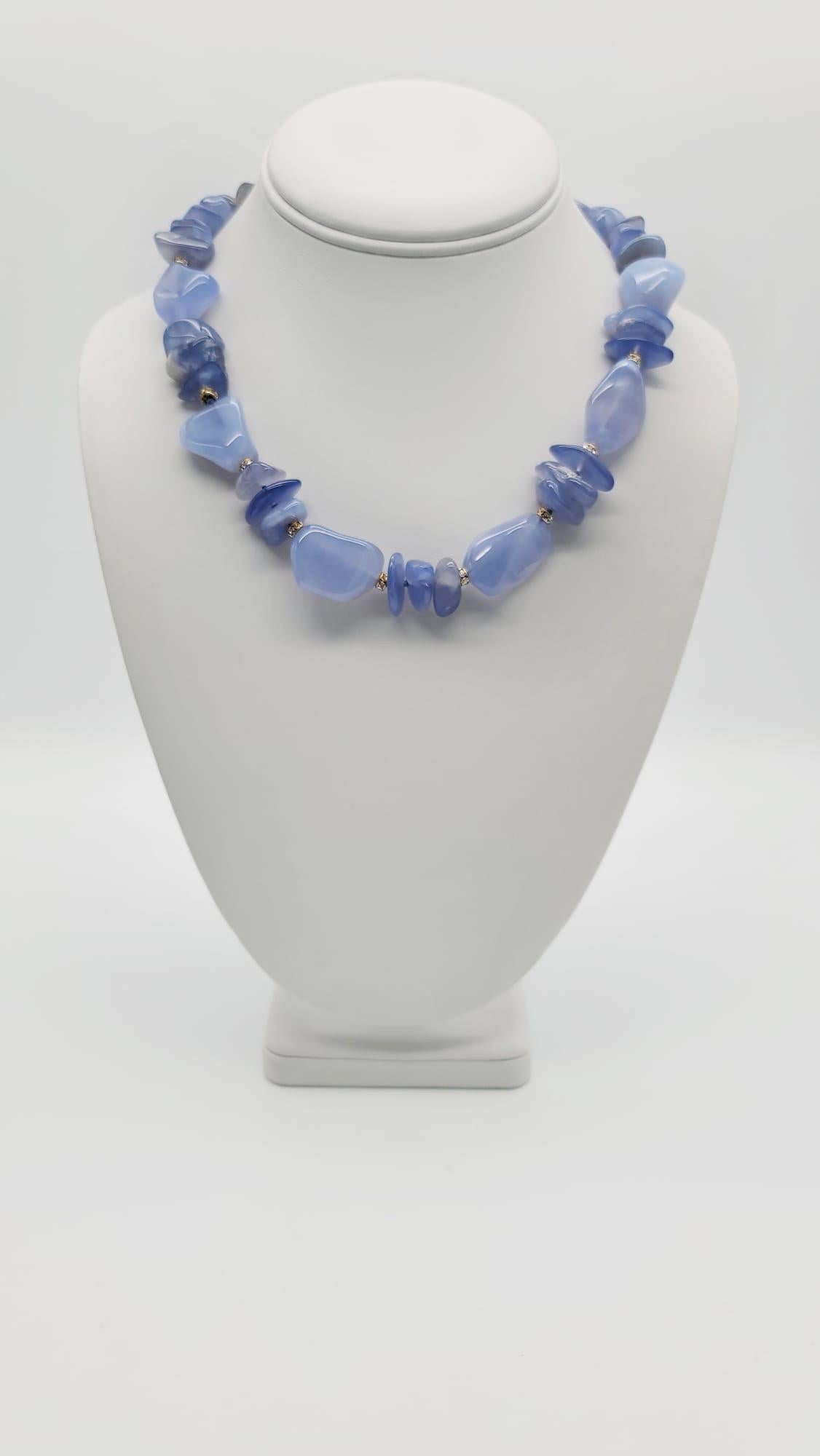 A.Jeschel Heavenly Blue Chalcedony necklace For Sale 2