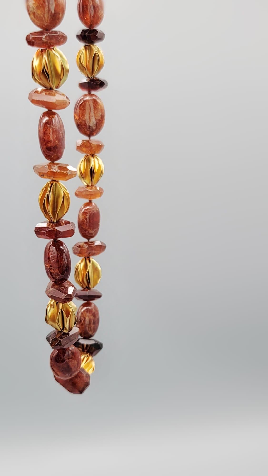 A.Jeschel Hessonite Garnet set in a classic single strand necklace. For Sale 4