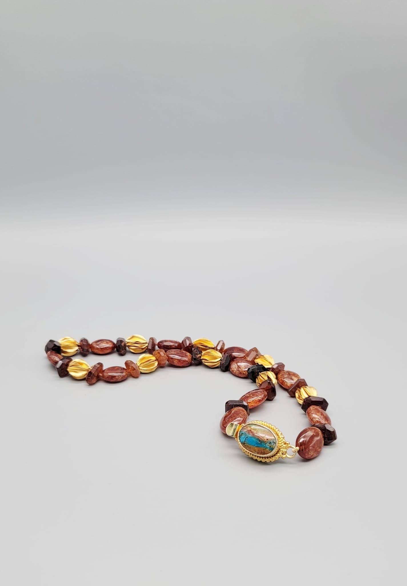 A.Jeschel Hessonite Garnet set in a classic single strand necklace. For Sale 5
