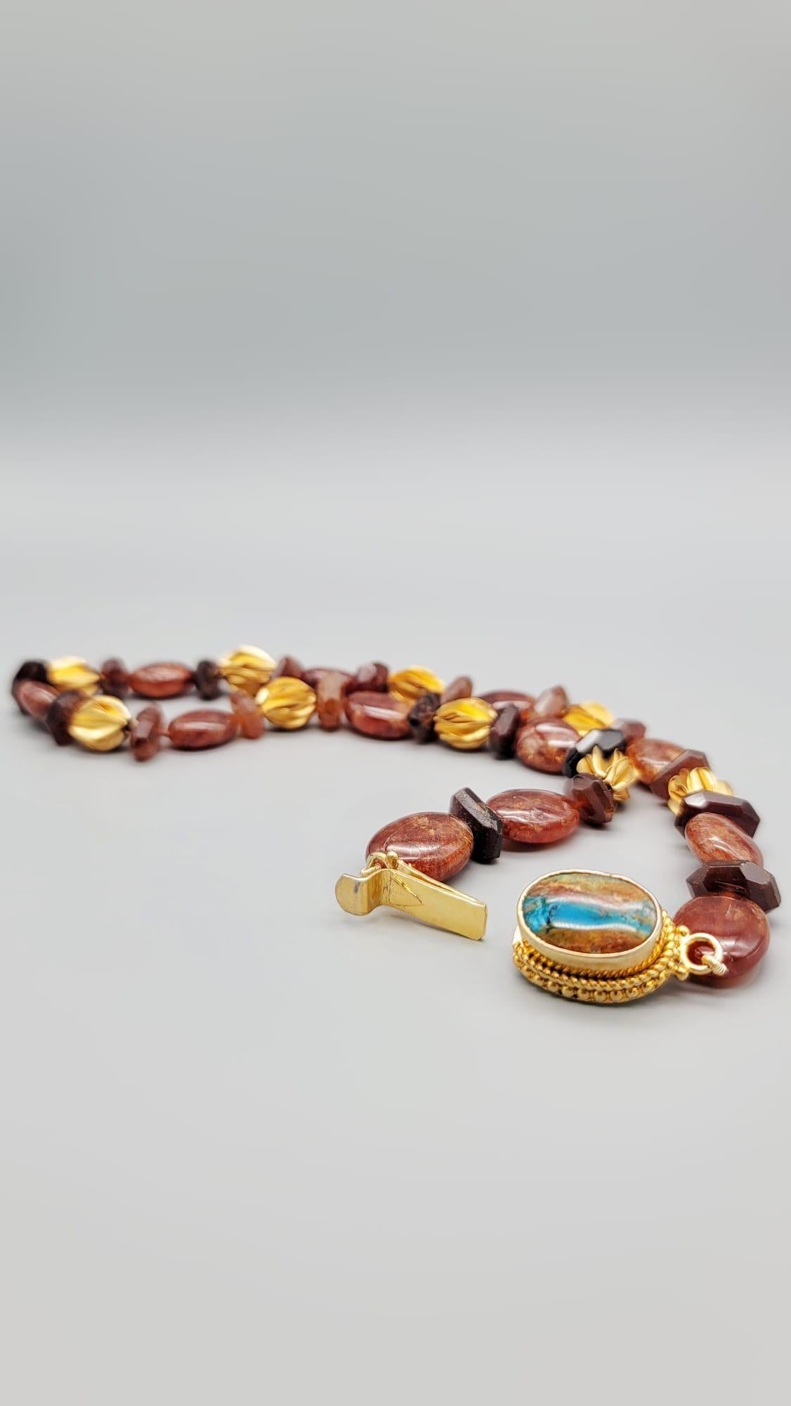 A.Jeschel Hessonite Garnet set in a classic single strand necklace. For Sale 6