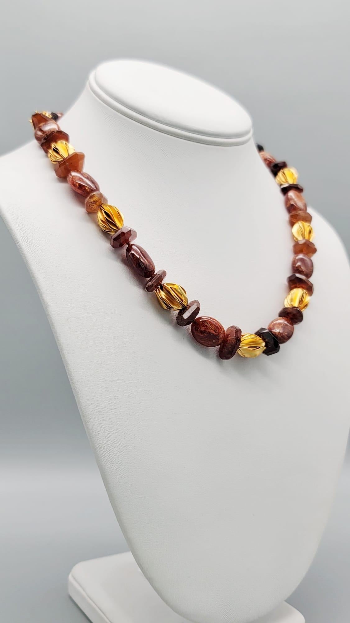 A.Jeschel Hessonite Garnet set in a classic single strand necklace. For Sale 7