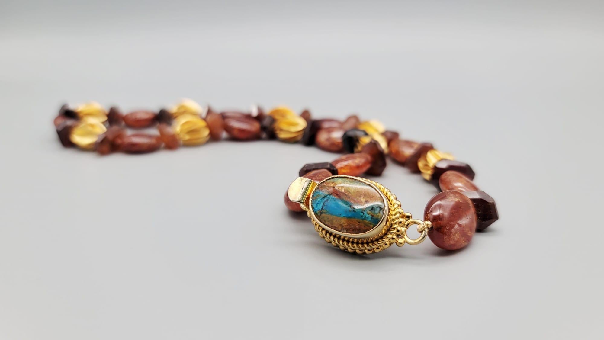 A.Jeschel Hessonite Garnet set in a classic single strand necklace. For Sale 8