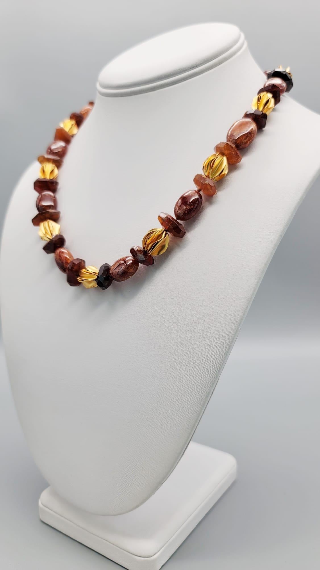 A.Jeschel Hessonite Garnet set in a classic single strand necklace. For Sale 9