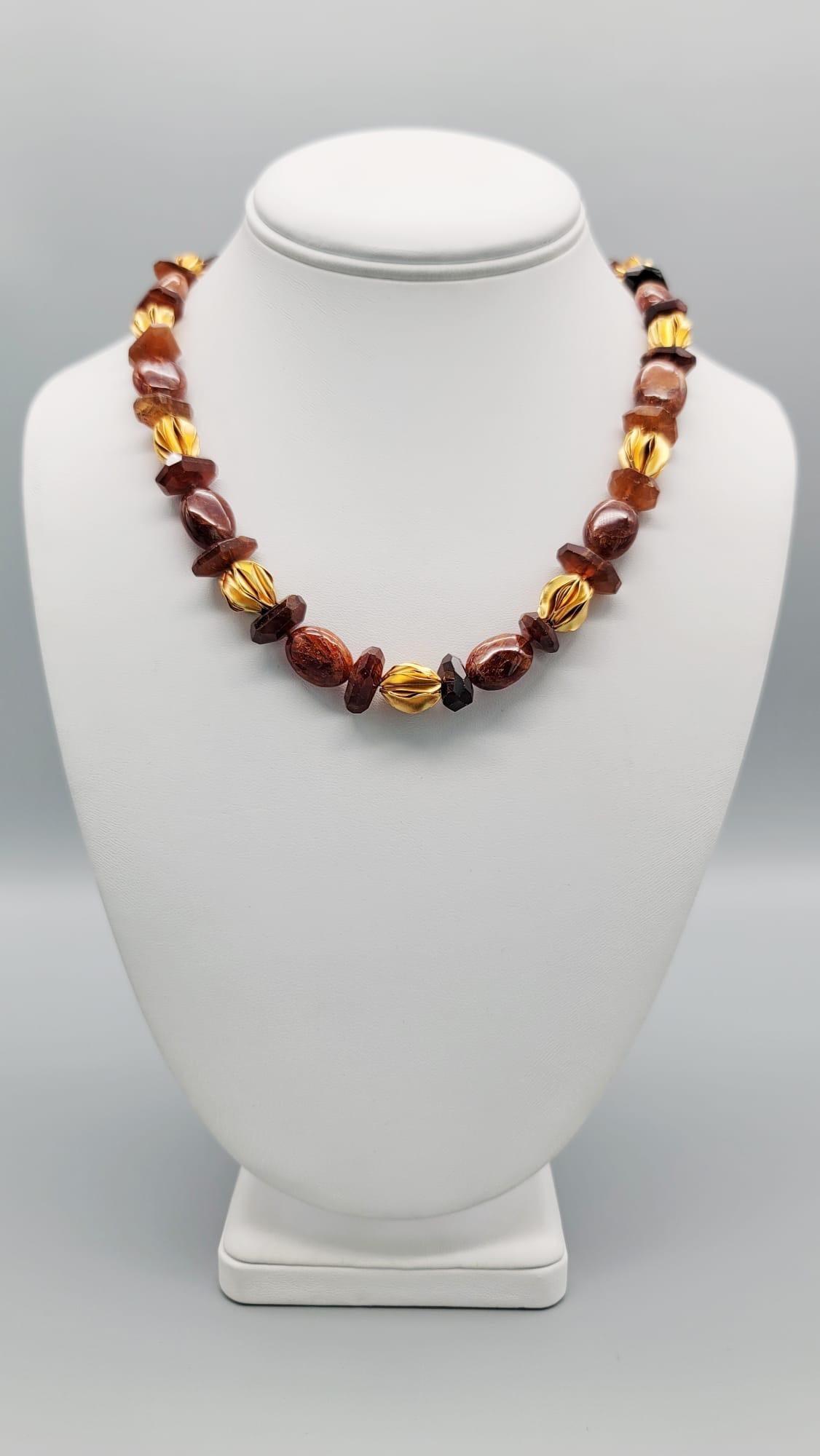 A.Jeschel Hessonite Garnet set in a classic single strand necklace. For Sale 10